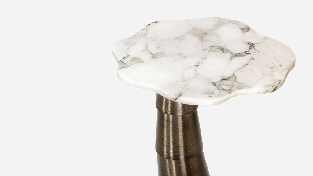 Side Table PALM | CALACATTA VIOLA MARBLE SIDE TABLE INSIDHERLAND