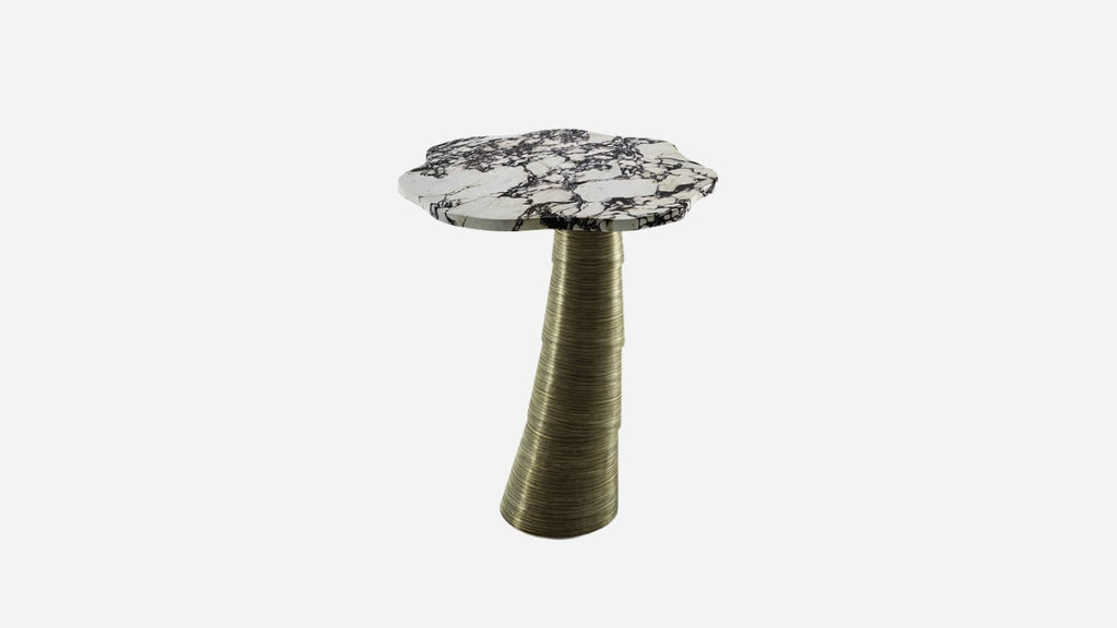 Side Table PALM | CALACATTA VIOLA MARBLE SIDE TABLE INSIDHERLAND