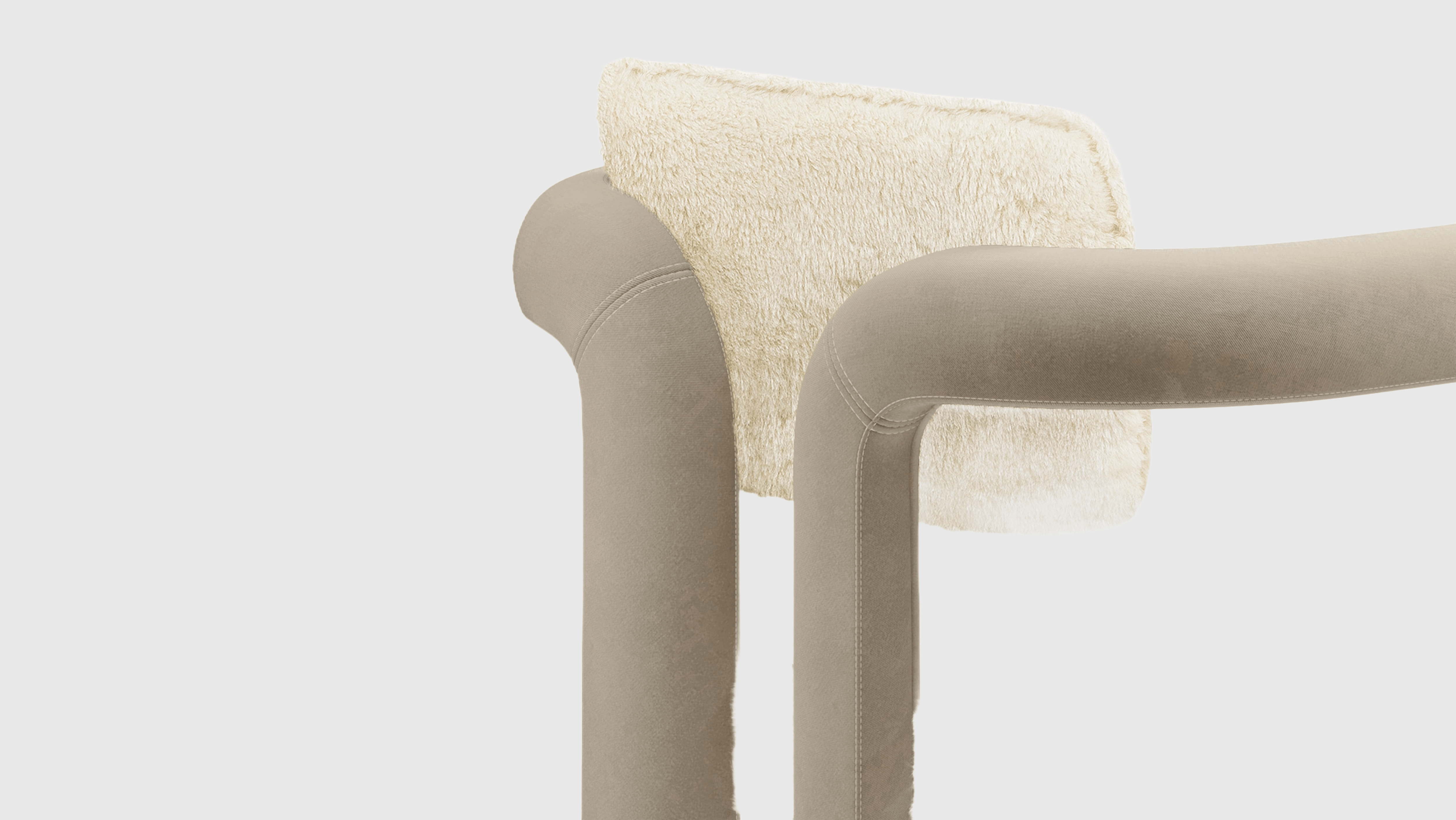 INSIDHERLAND DOUBLE ARCH DINING CHAIR | FUR & VELVET Dining Chair