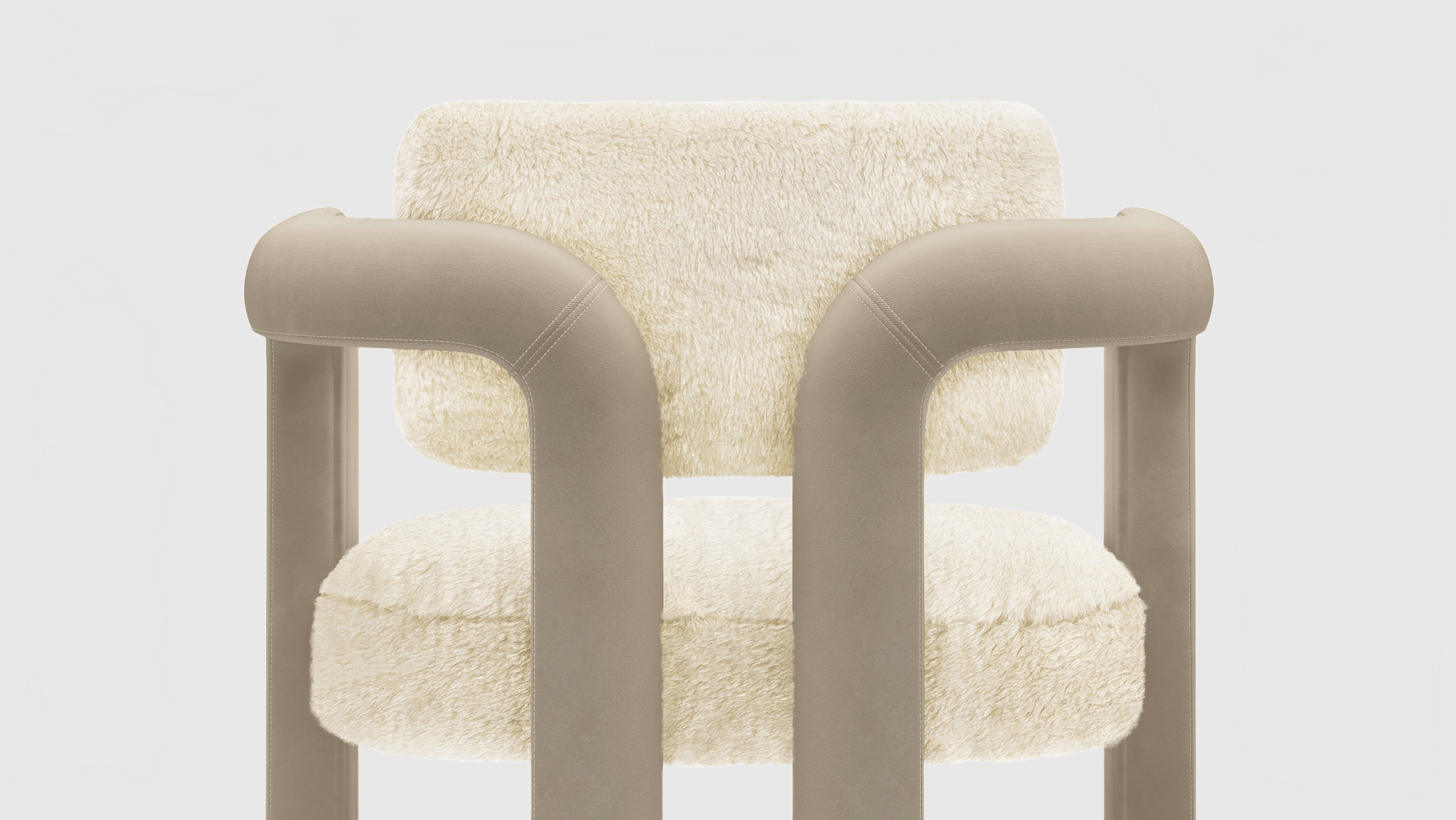 INSIDHERLAND DOUBLE ARCH DINING CHAIR | FUR & VELVET Dining Chair