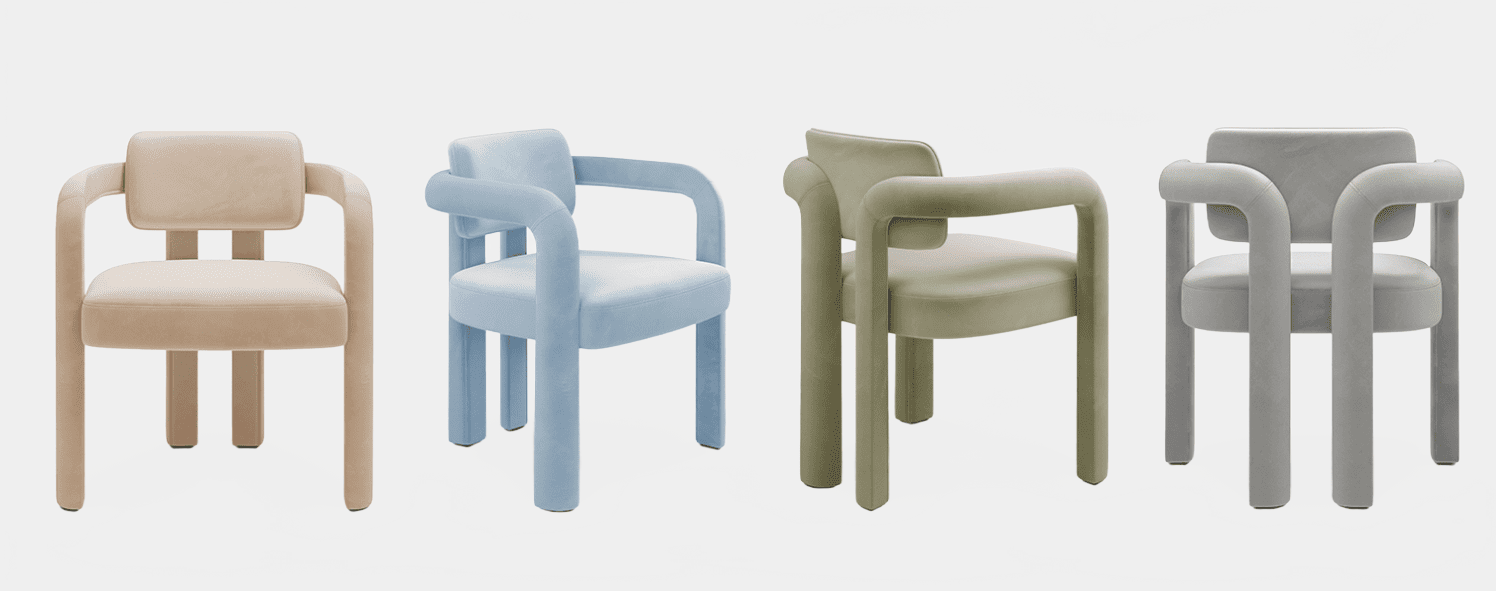 INSIDHERLAND DOUBLE ARCH VELVET DINING CHAIR Dining Chair