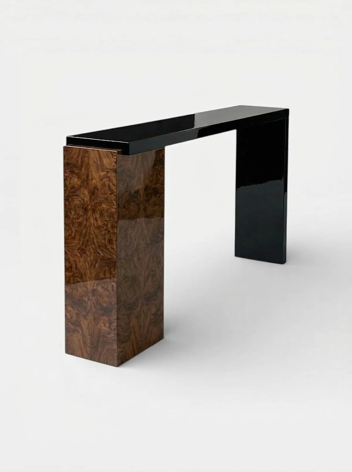 JILL BLACK & BURL WOOD CONSOLE