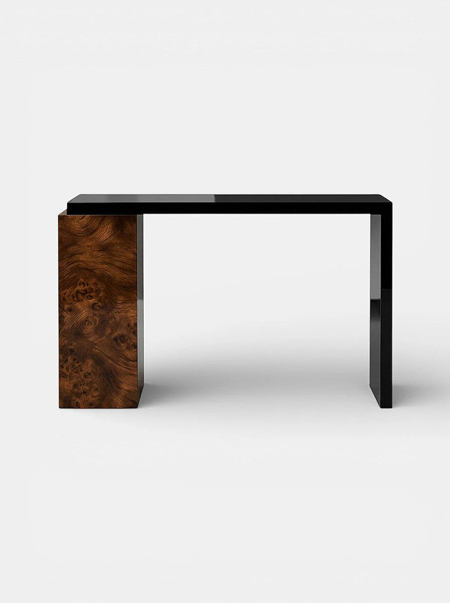 JILL BLACK & BURL WOOD CONSOLE