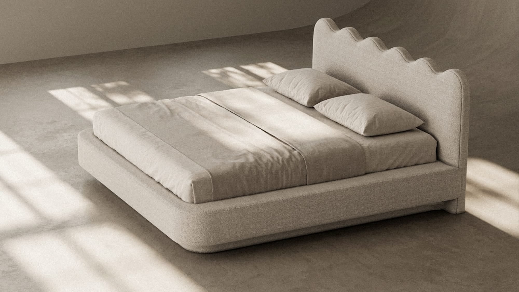 KWARS WAVE BED Bed Frame + Headboard
