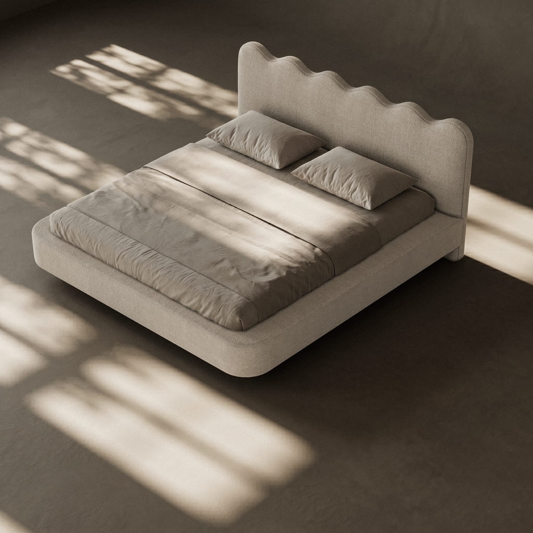 KWARS WAVE BED Bed Frame + Headboard