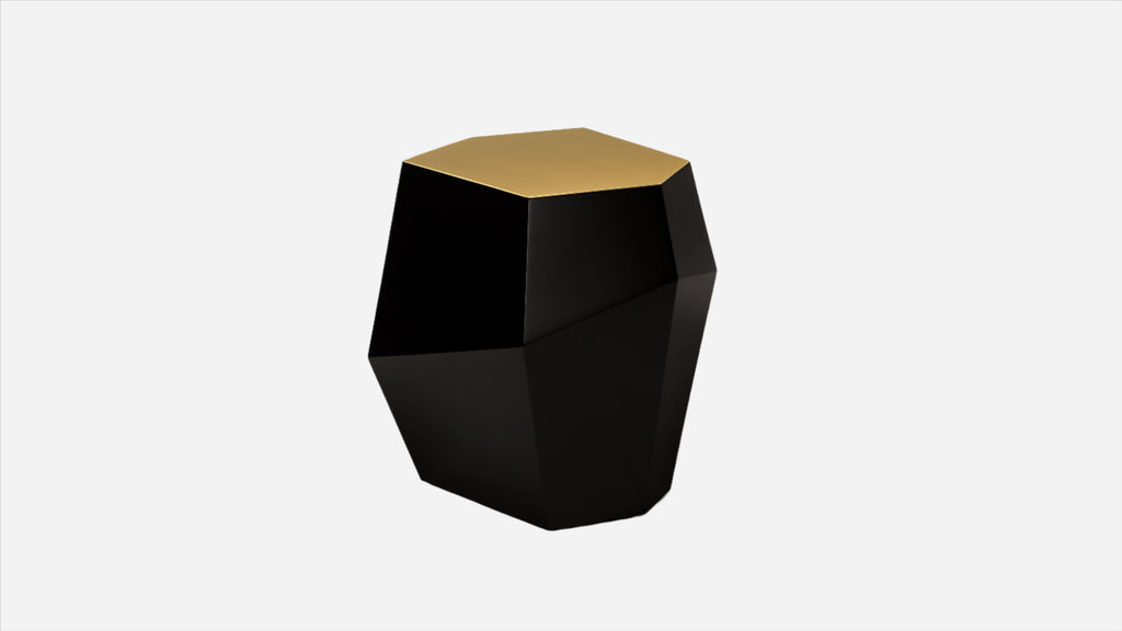 Table THREE ROCKS | LACQUERED COFFEE & SIDE TABLES High / Black Lacquered & Brushed Brass INSIDHERLAND