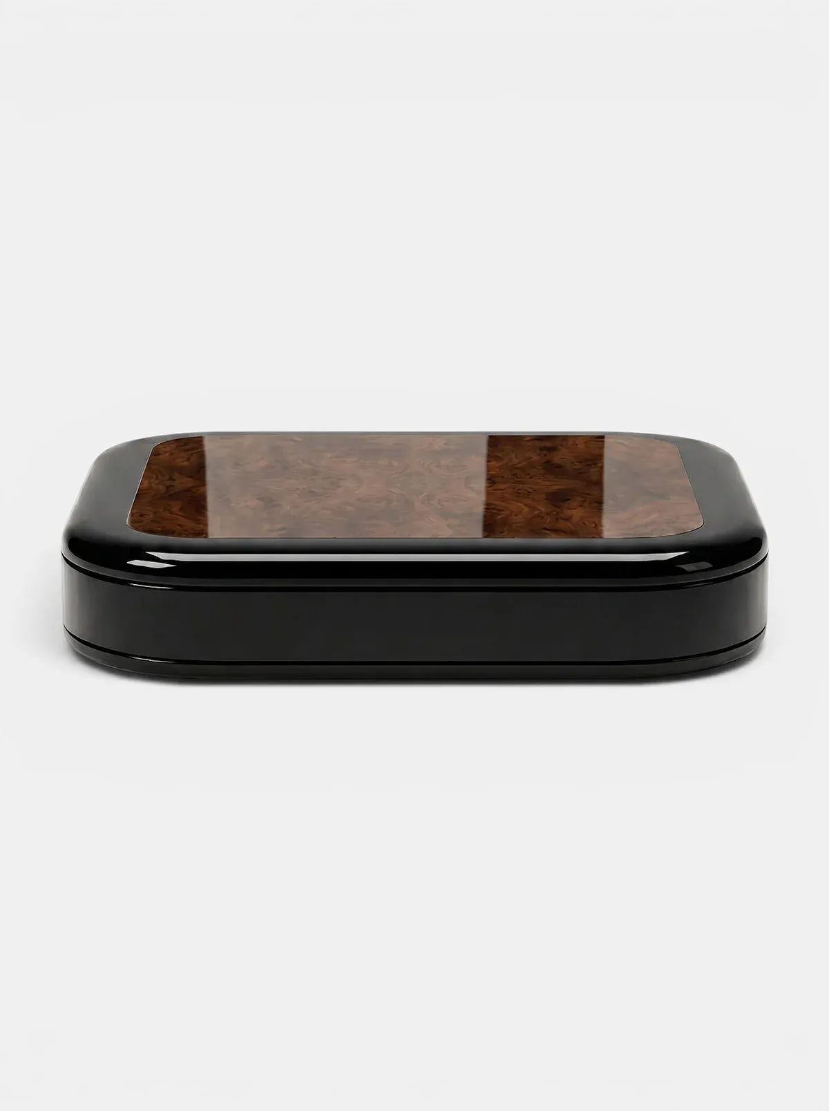 MARBERA ABI BLACK LACQUERED & BURL WOOD Coffee Table
