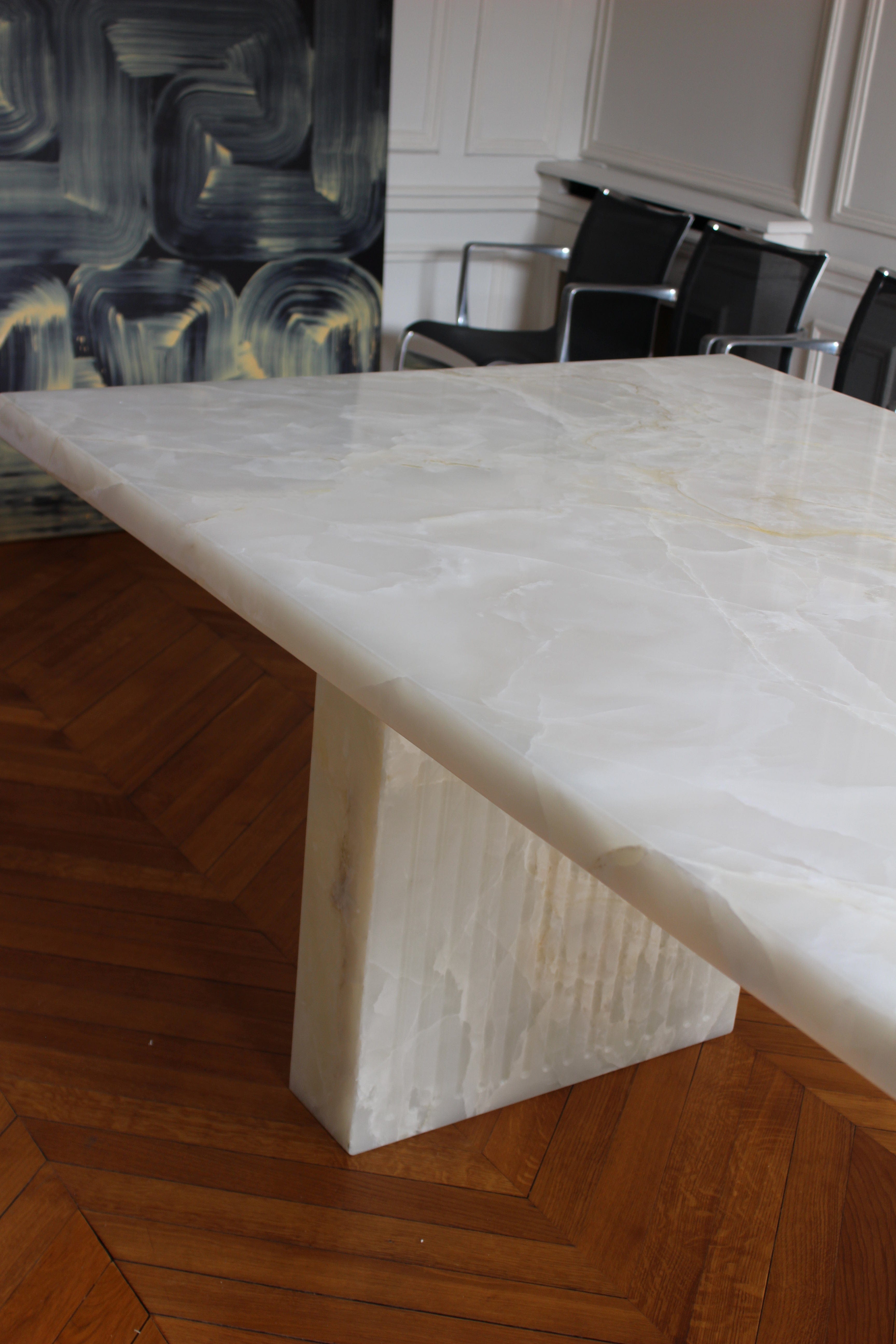MARBERA AURA WHITE ONYX DINING TABLE Dining Table