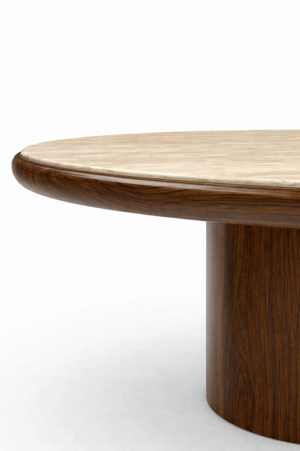MARBERA CARLA WOOD & TRAVERTINE DINING TABLE Dining Table