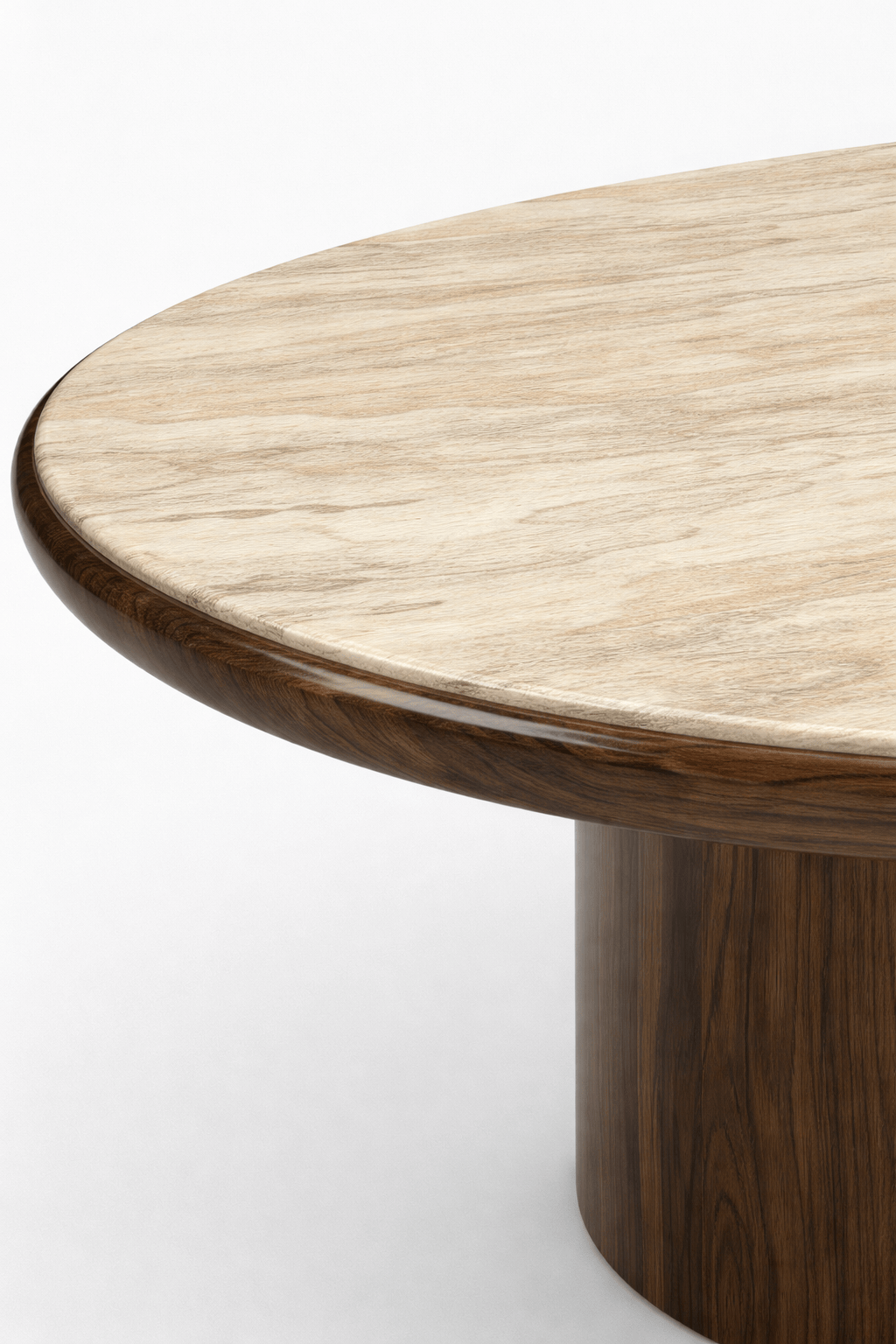 MARBERA CARLA WOOD & TRAVERTINE DINING TABLE Dining Table