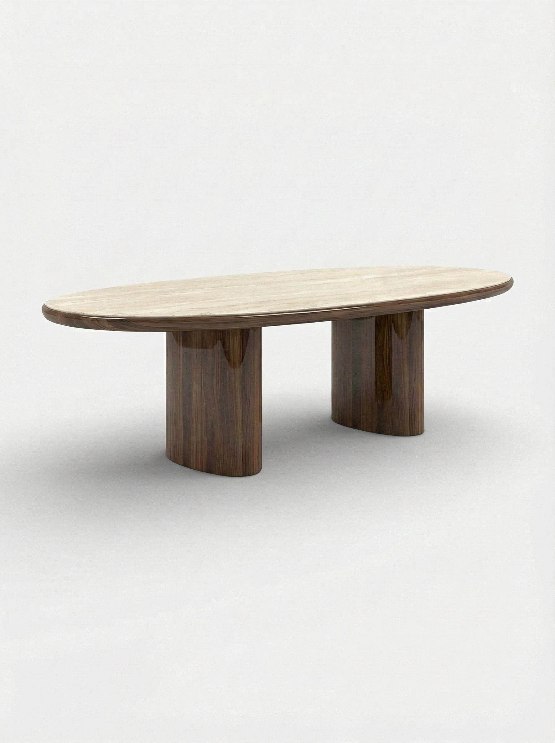 MARBERA CARLA WOOD & TRAVERTINE DINING TABLE Dining Table