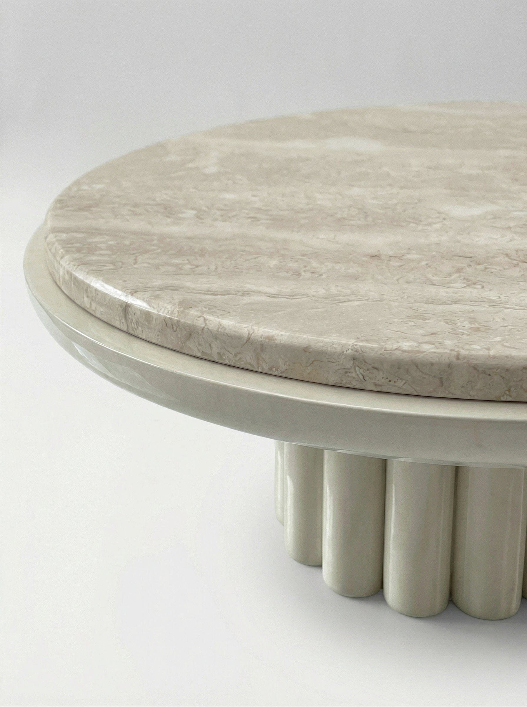 MARBERA EDONI | OFF-WHITE & TRAVERTINE Coffee Table