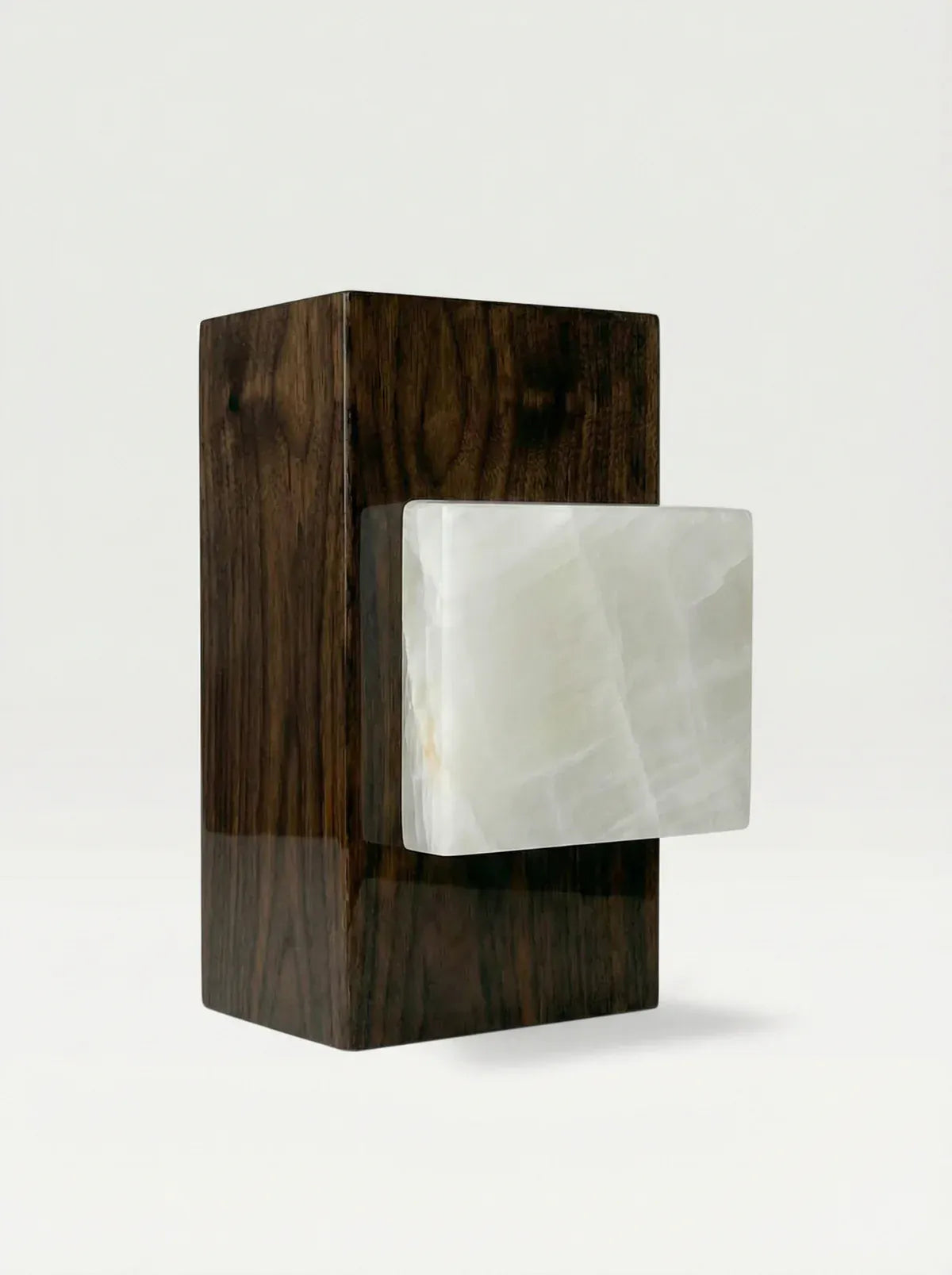 MARBERA ELLA WOOD & WHITE ONYX Side Table