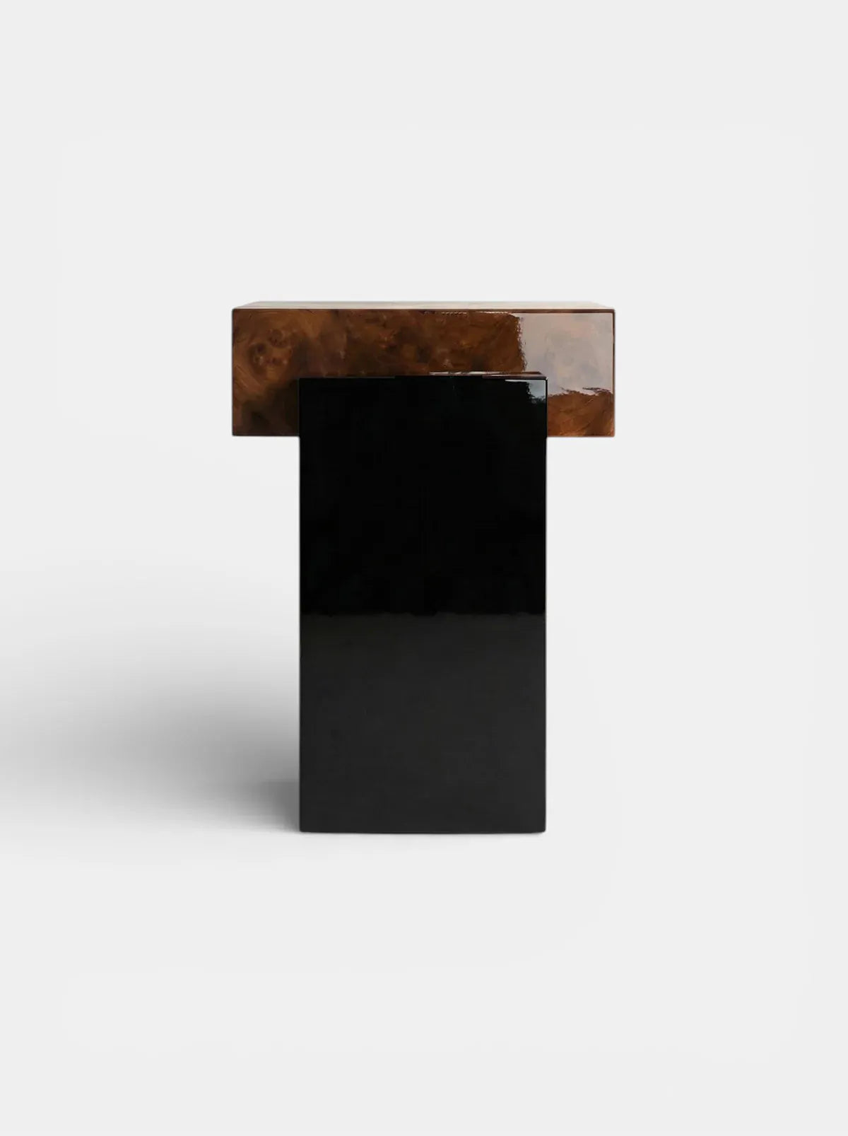 MARBERA GAIA BURL WOOD & BLACK LACQUERED Side Table