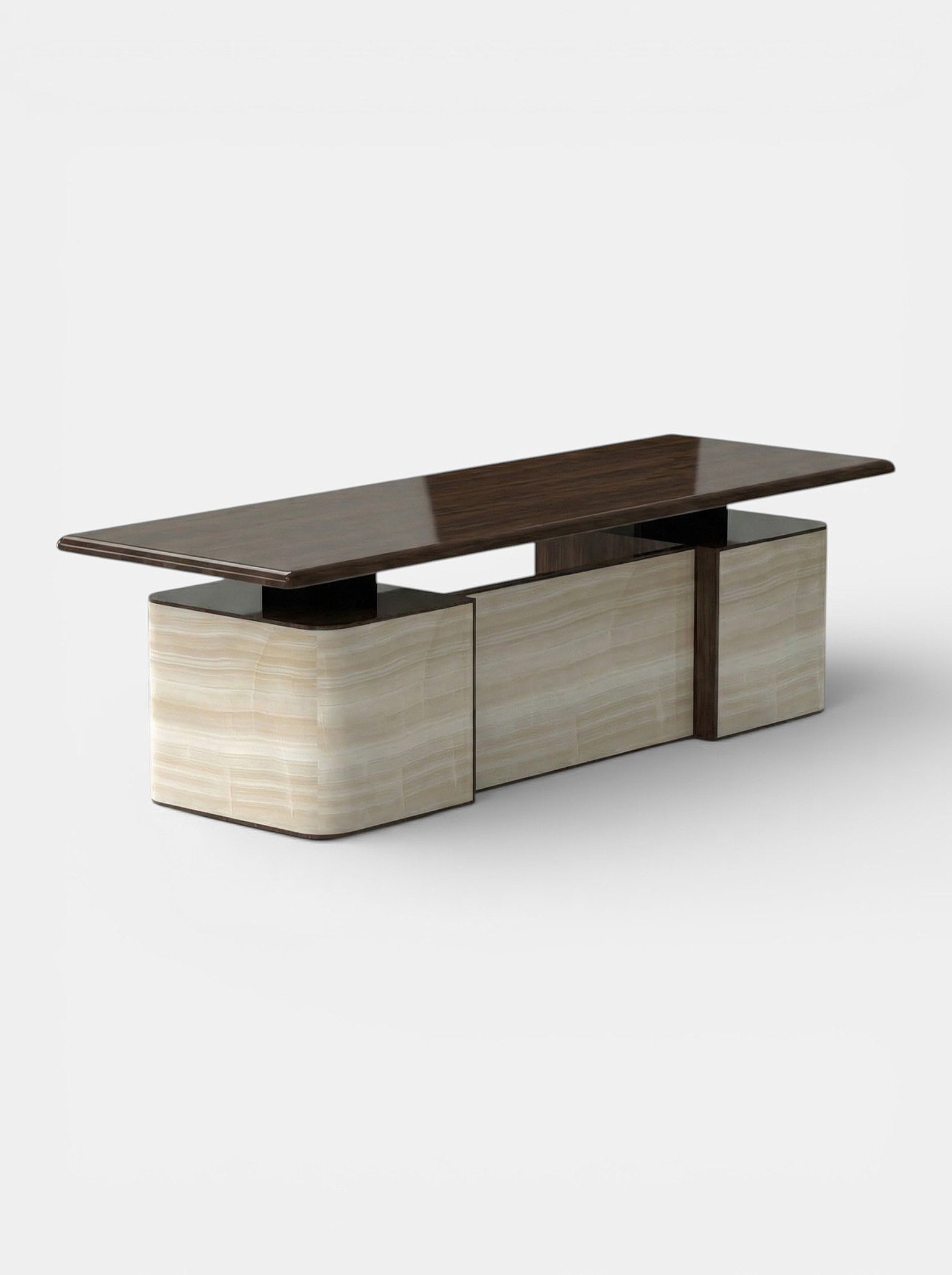MARBERA HOLLY IVORY ONYX & WOOD DESK Desk