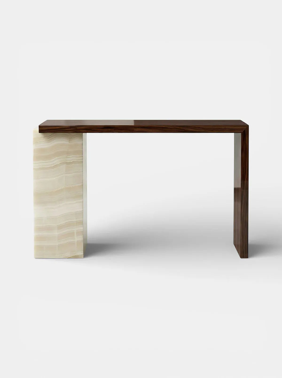 MARBERA JILL WOOD & IVORY ONYX CONSOLE Console Table