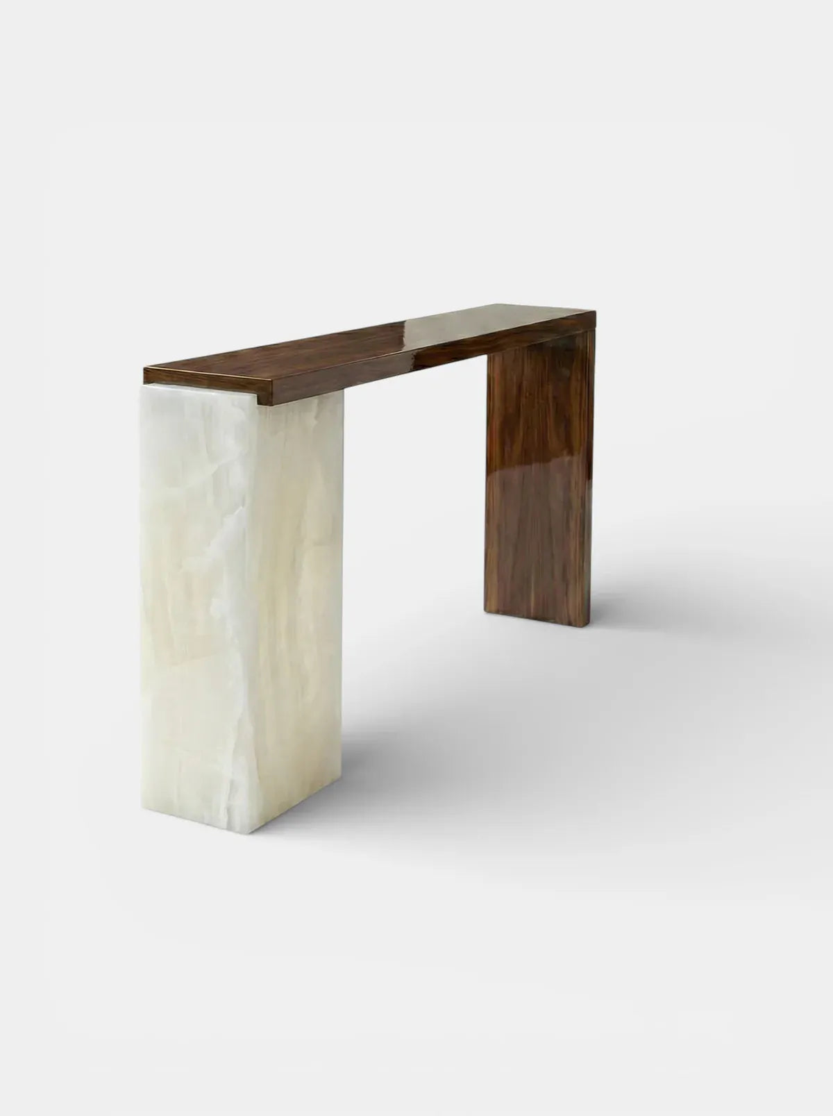 MARBERA JILL WOOD & WHITE ONYX CONSOLE Console Table