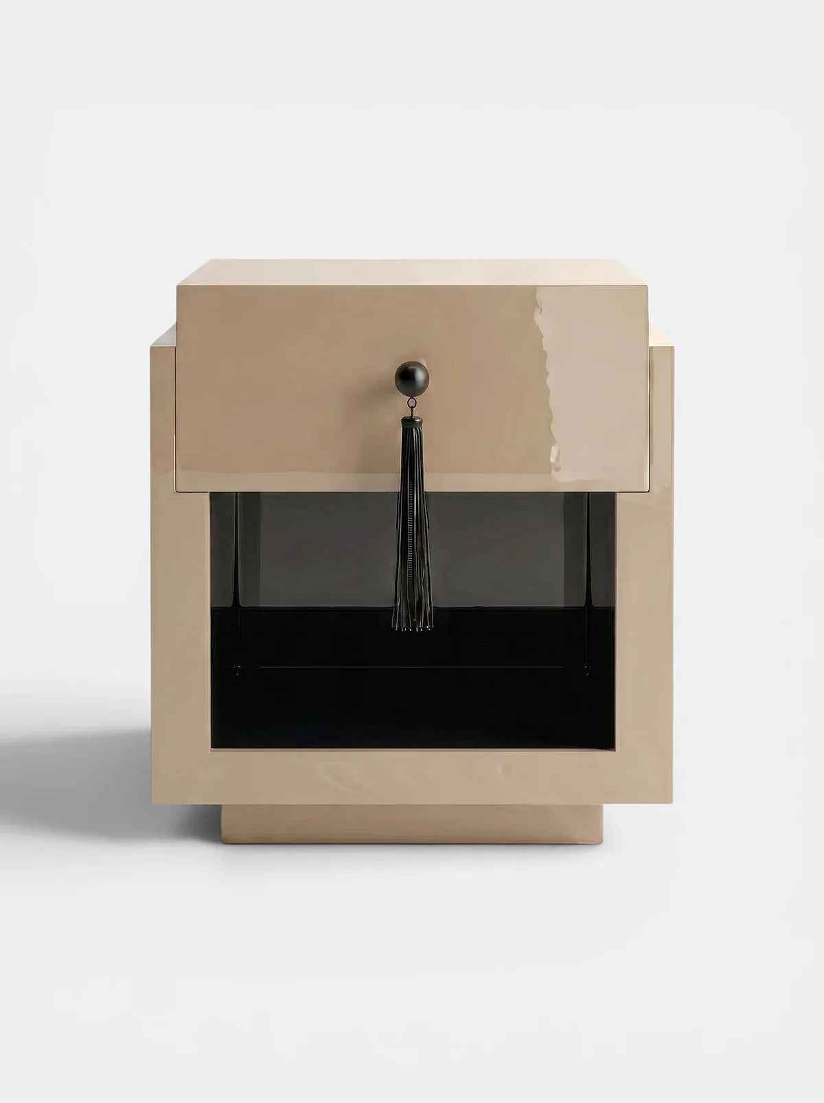 MARBERA LEO OFF-WHITE & BLACK WOOD Bedside Table