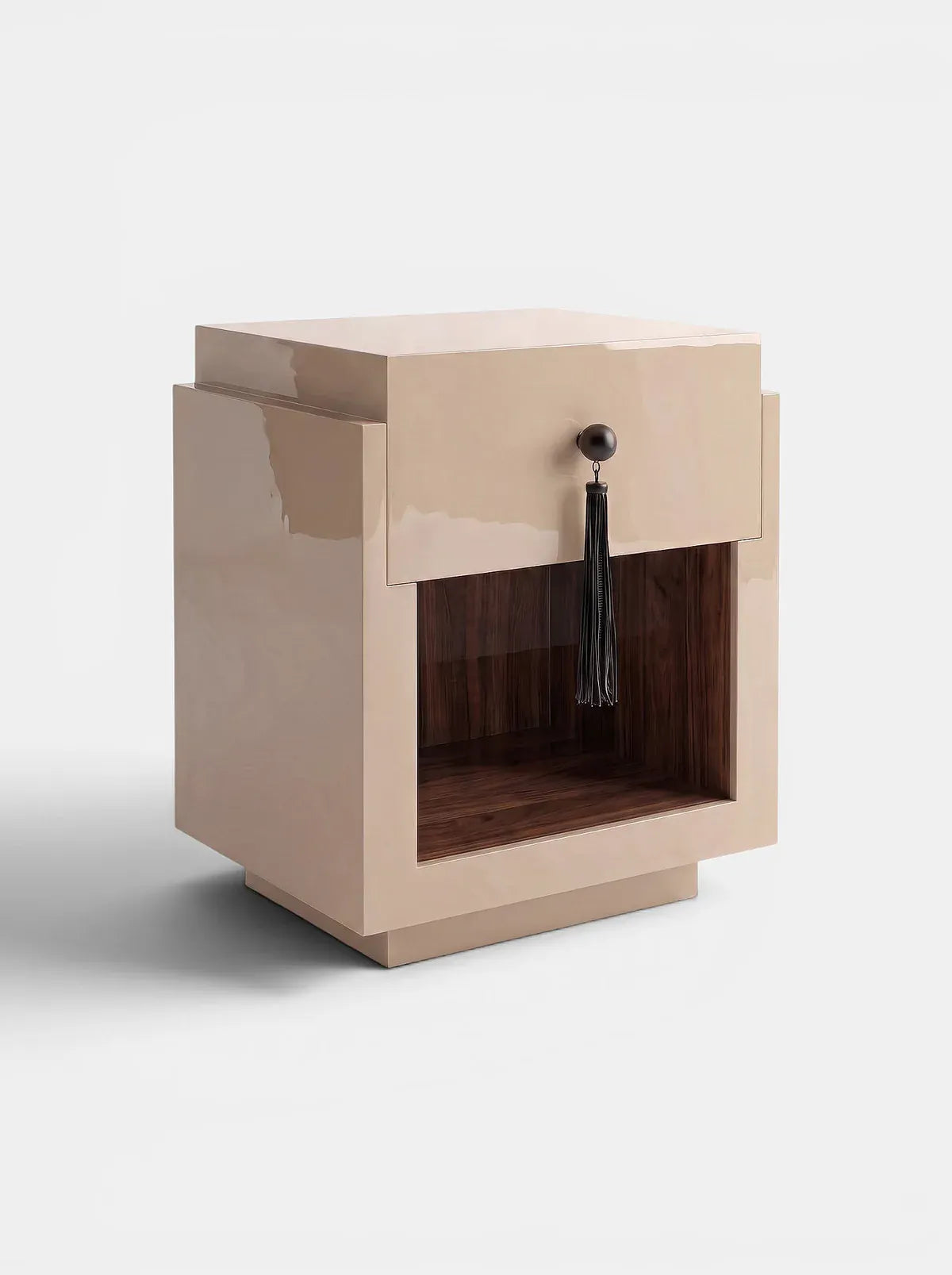 MARBERA LEO OFF-WHITE & WOODEN Bedside Table