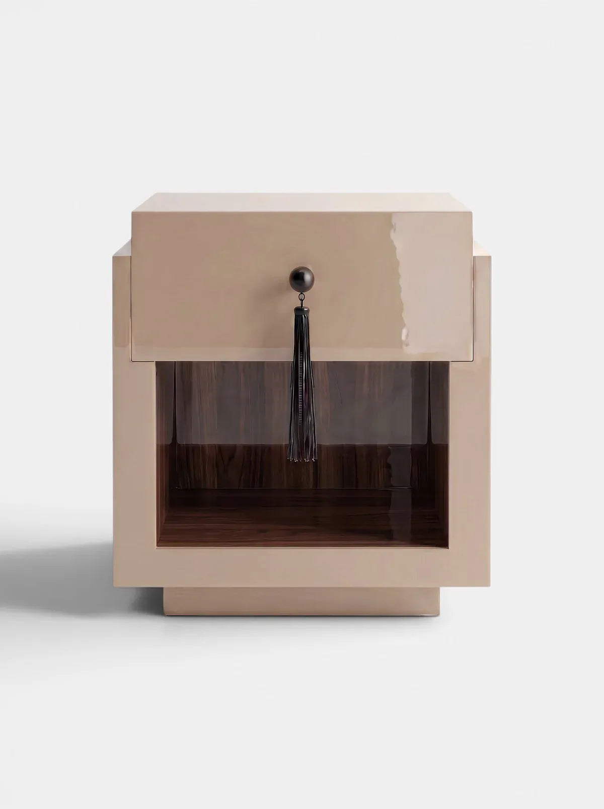 MARBERA LEO OFF-WHITE & WOODEN Bedside Table