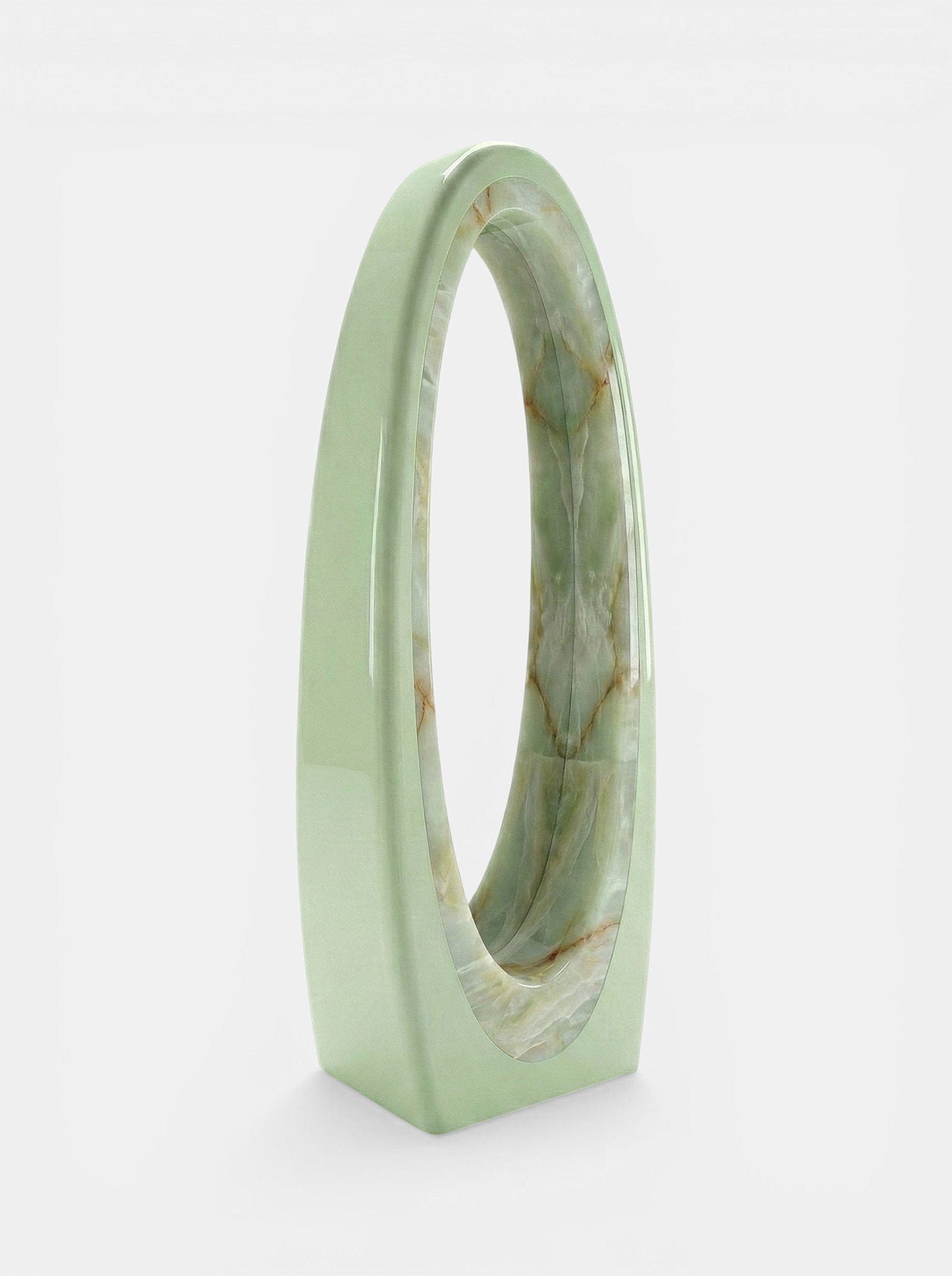 MARBERA Marbera Harch Floor Mirror Green Onyx Lacquered Wood