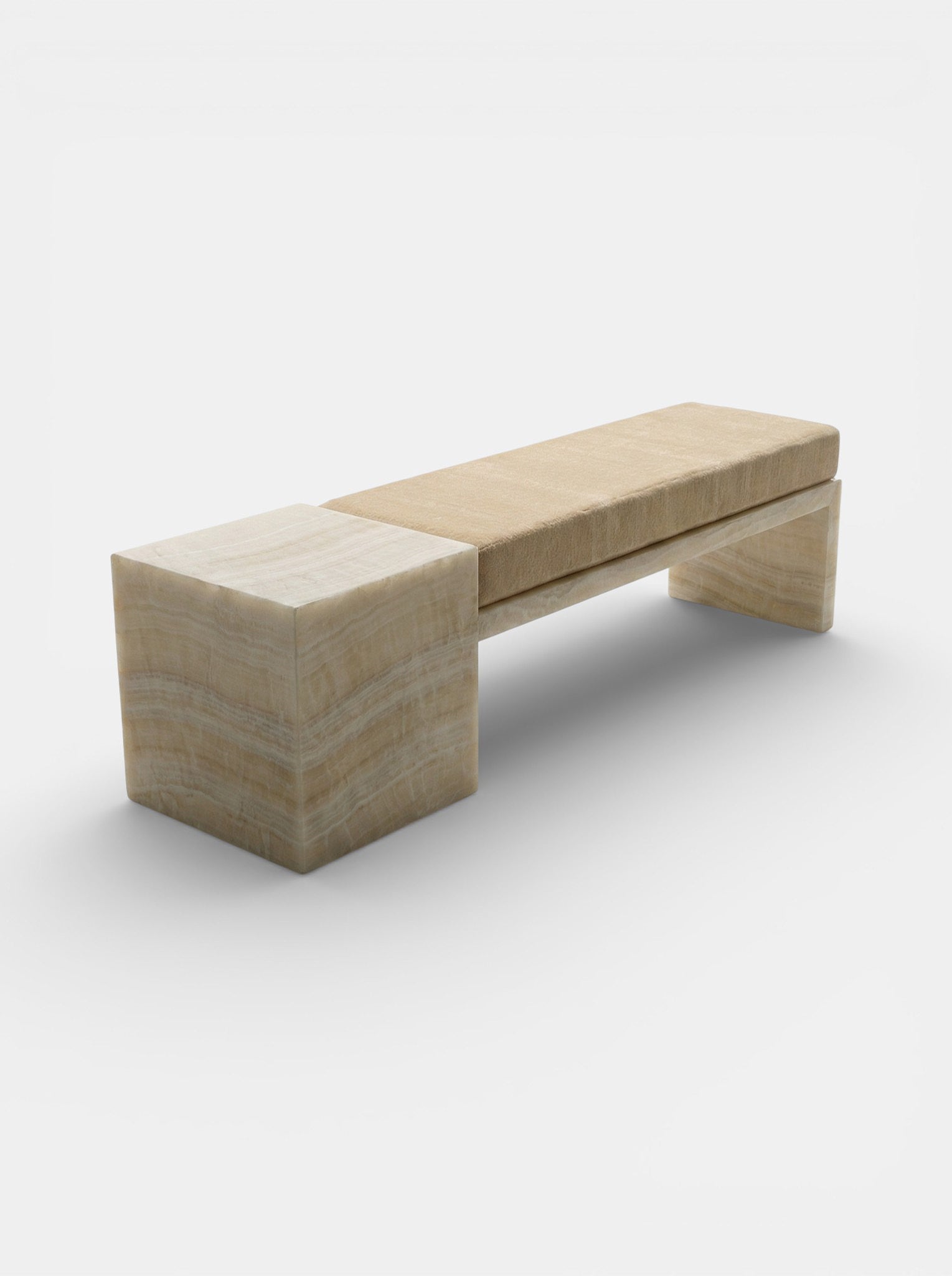 MARBERA MERYL BENCH IVORY ONYX MOHAIR Bench