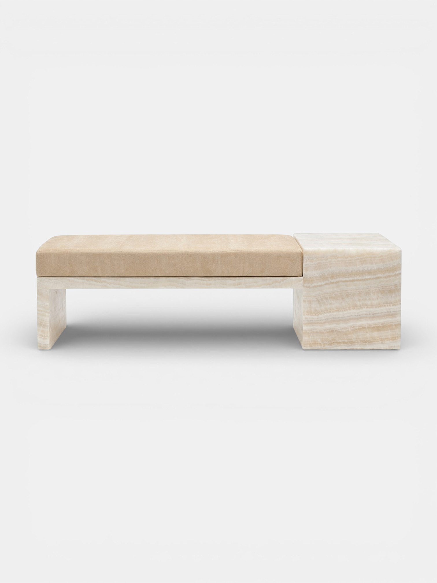 MARBERA MERYL BENCH IVORY ONYX MOHAIR Bench