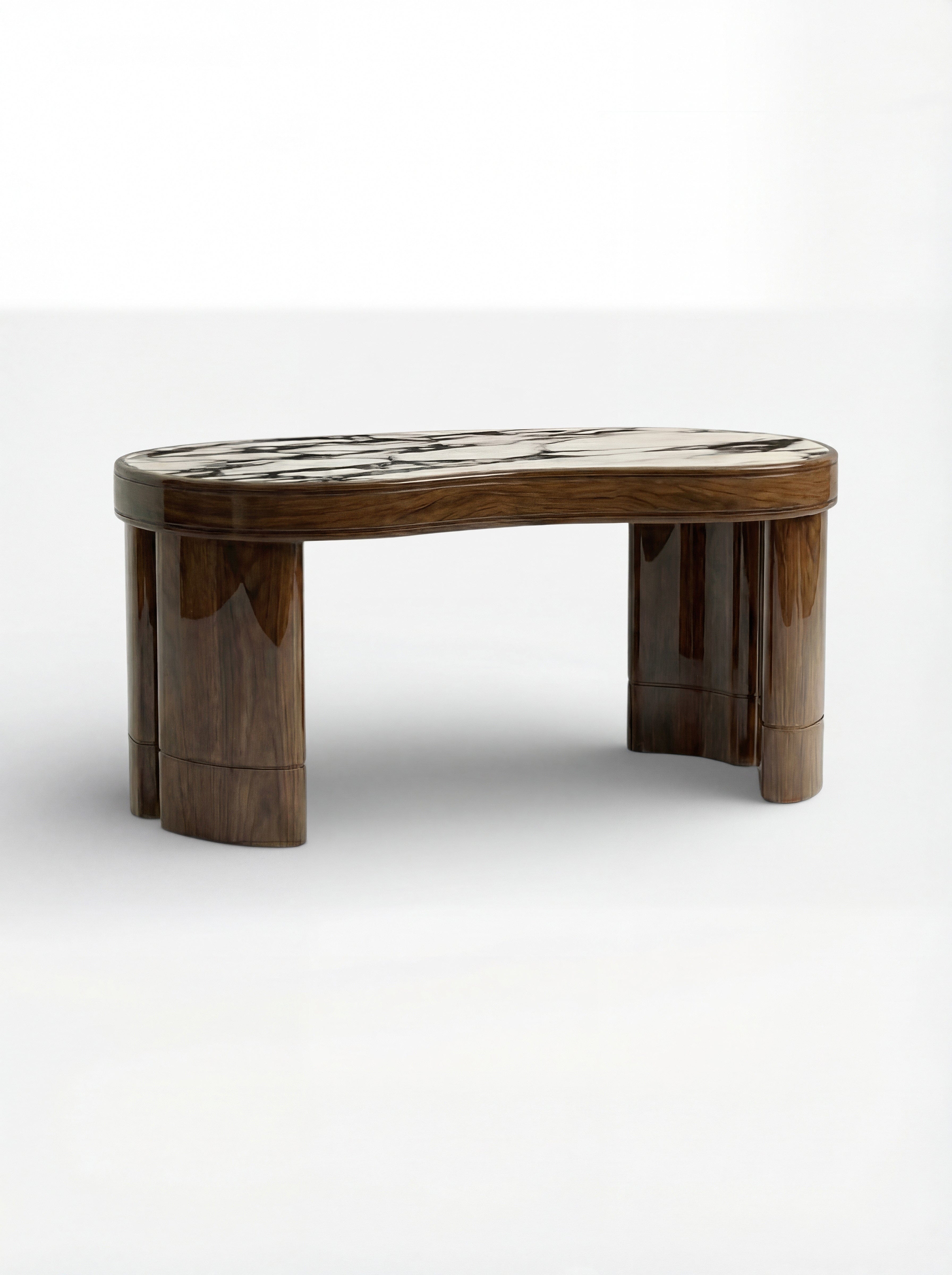 MARBERA NICOLA | GLOSSY WOOD &  CALACATTA VIOLA MARBLE DESK Desk