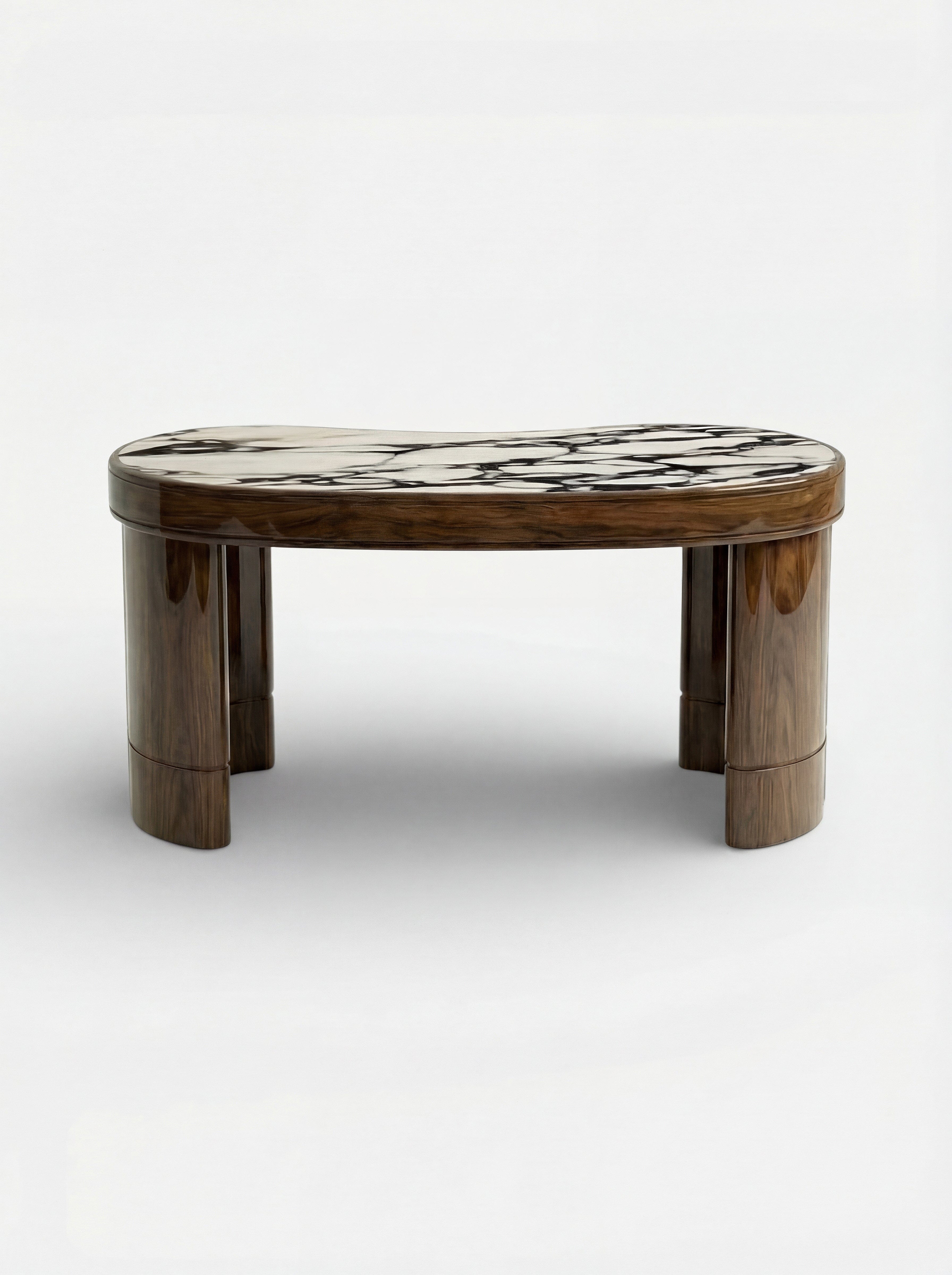 MARBERA NICOLA | GLOSSY WOOD &  CALACATTA VIOLA MARBLE DESK Desk