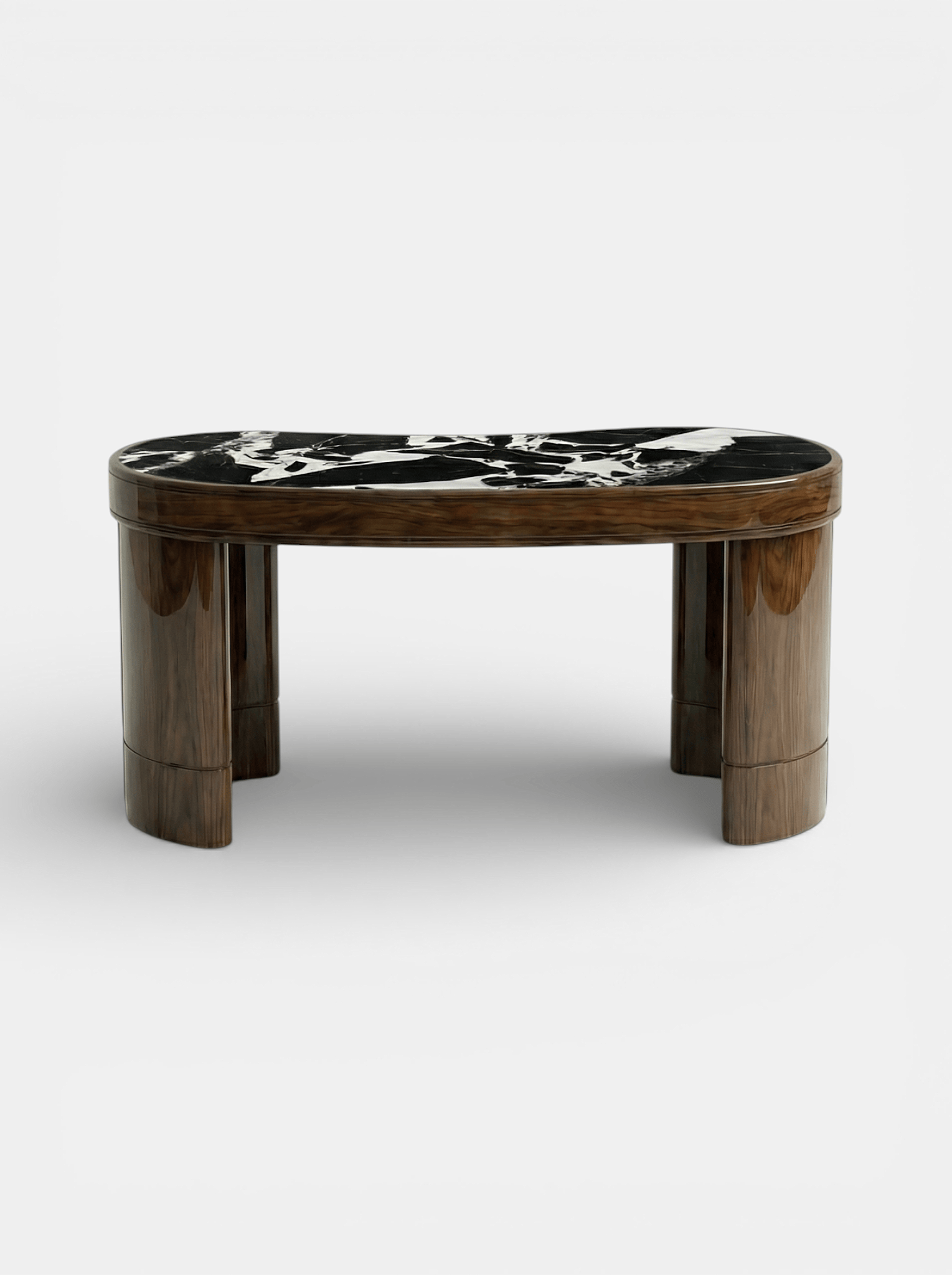 MARBERA NICOLA | GLOSSY WOOD & GRAND ANTIQUE MARBLE DESK Desk