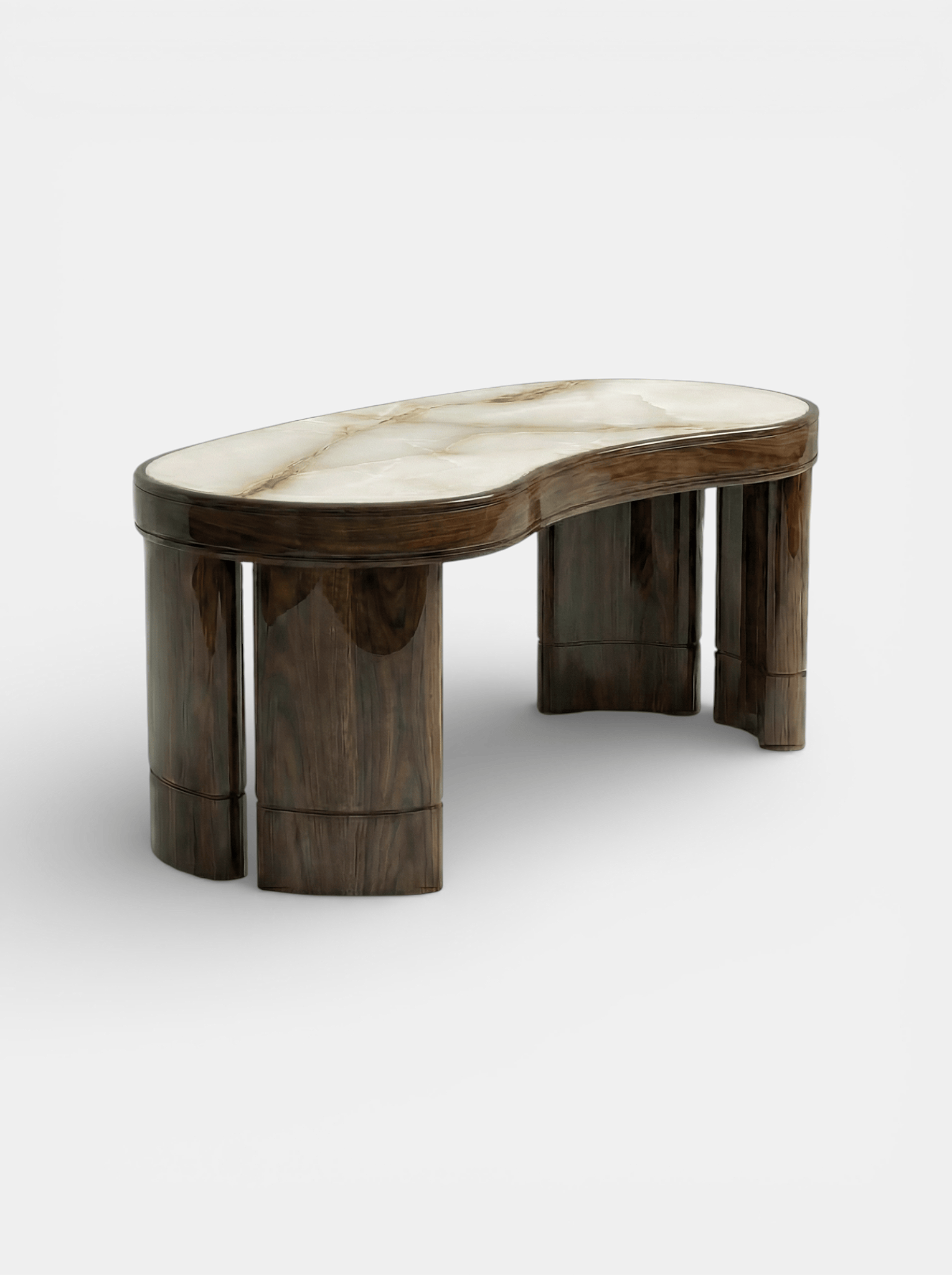 MARBERA NICOLA | GLOSSY WOOD & SHELL ONYX DESK Desk