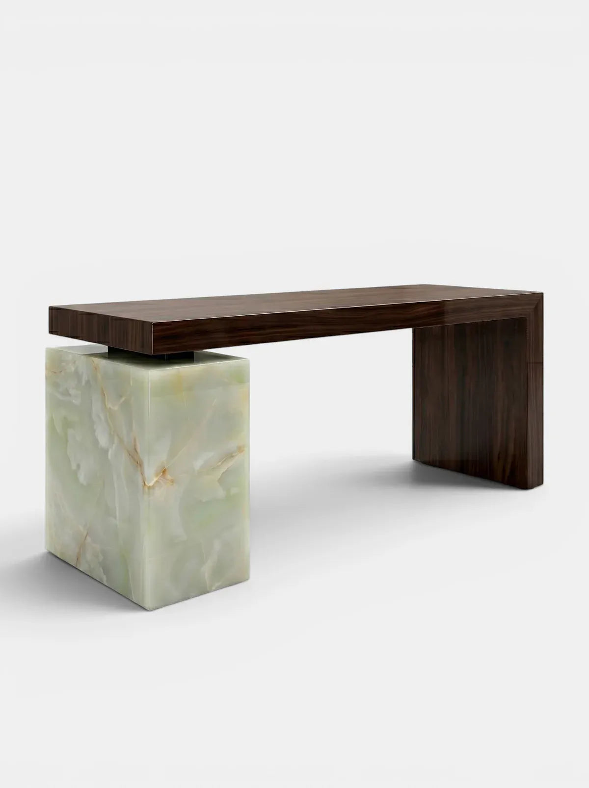 MARBERA NINA WOOD & GREEN ONYX DESK Desk