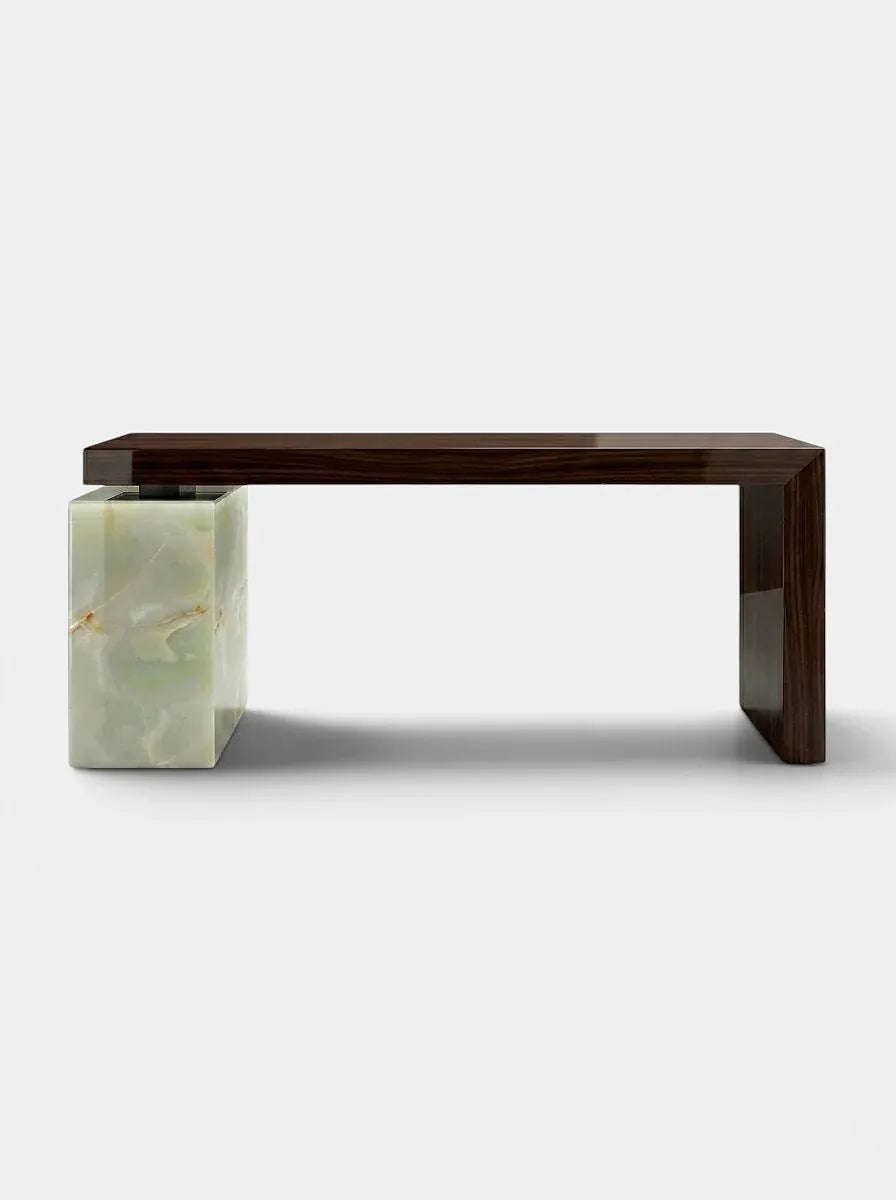 MARBERA NINA WOOD & GREEN ONYX DESK Desk