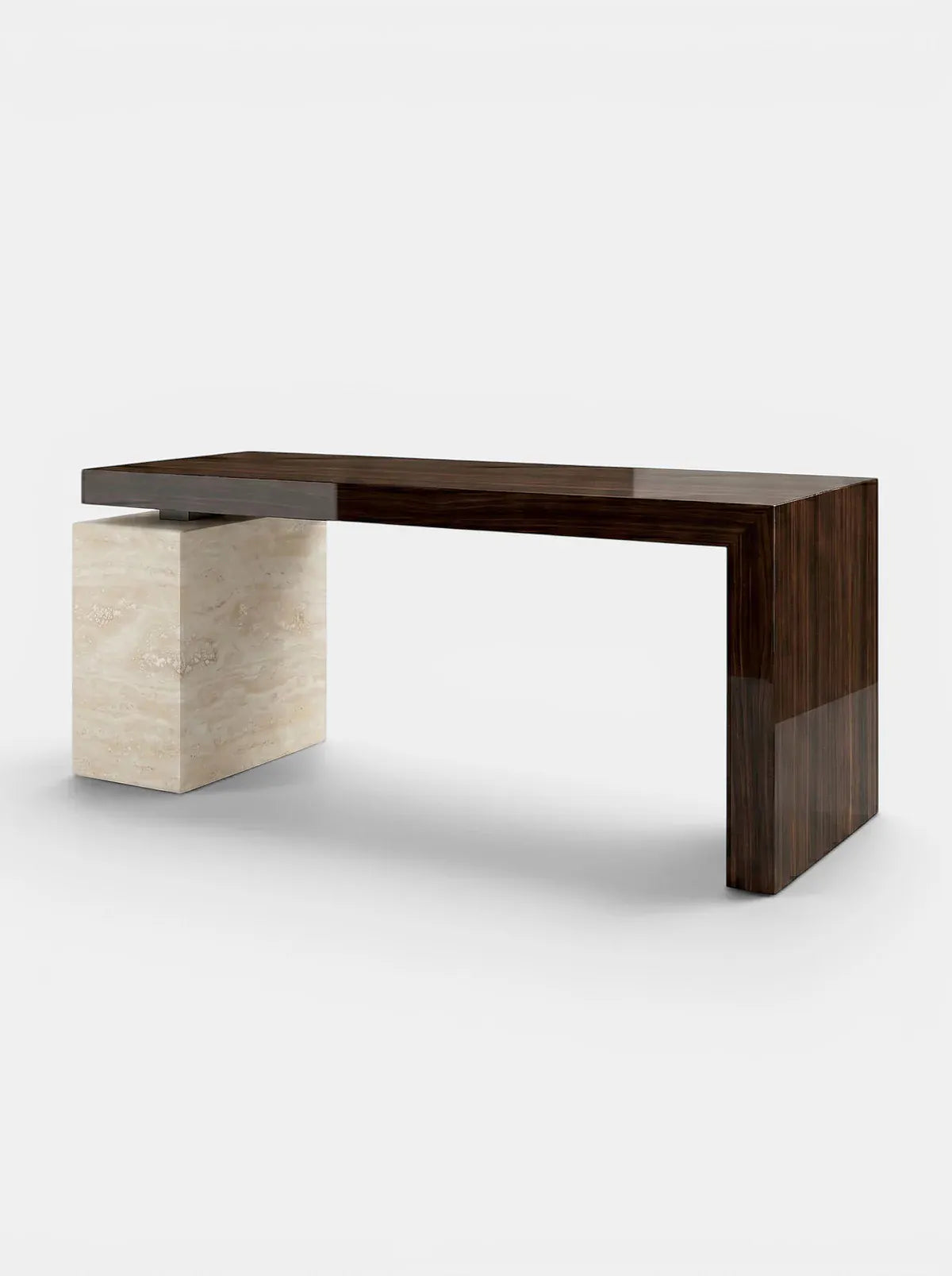 MARBERA NINA WOOD & TRAVERTINE DESK Desk