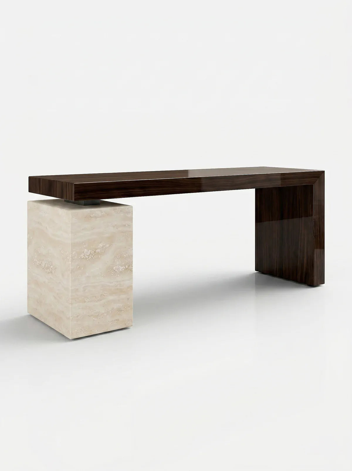 MARBERA NINA WOOD & TRAVERTINE DESK Desk