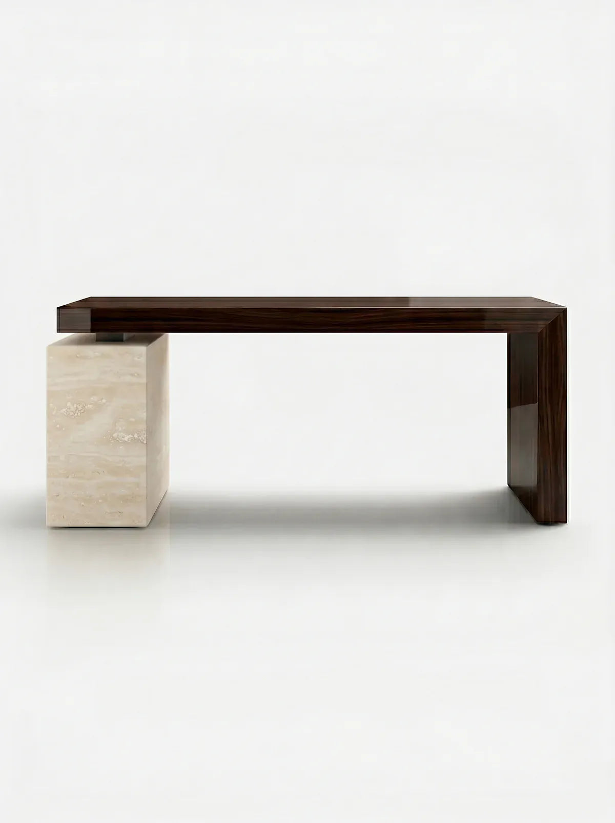MARBERA NINA WOOD & TRAVERTINE DESK Desk