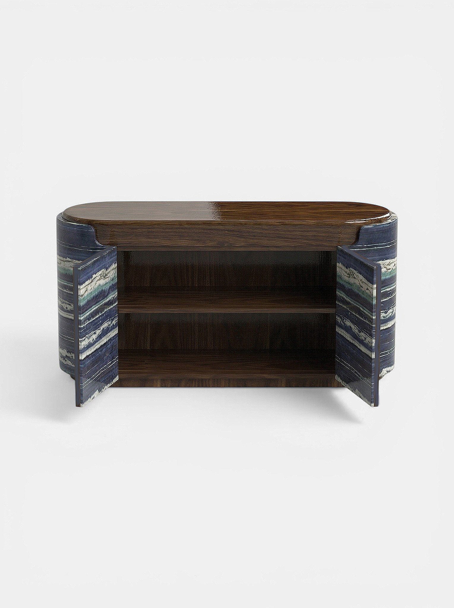 MARBERA NORI STORAGE | WOOD & BULGARI MARBLE Storage Cabinet