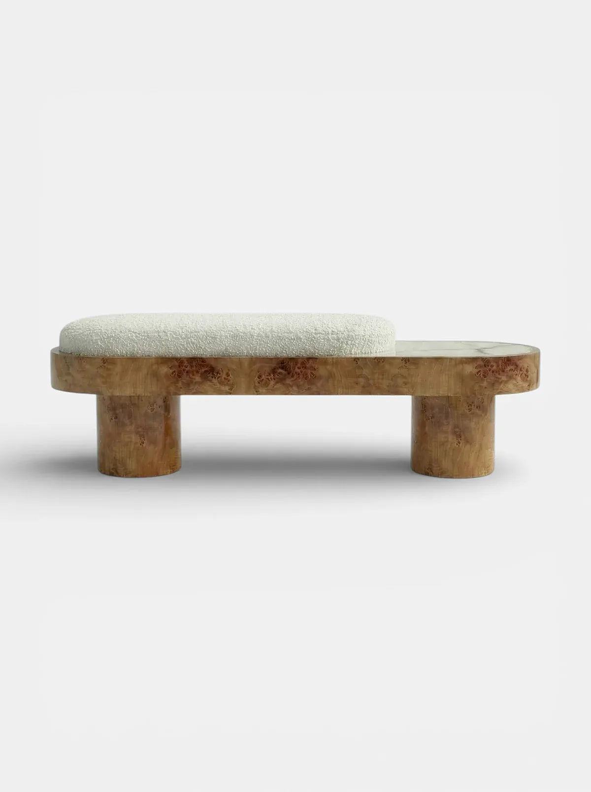 MARBERA NOTO BURL WOOD & SHELL ONYX BENCH Bench