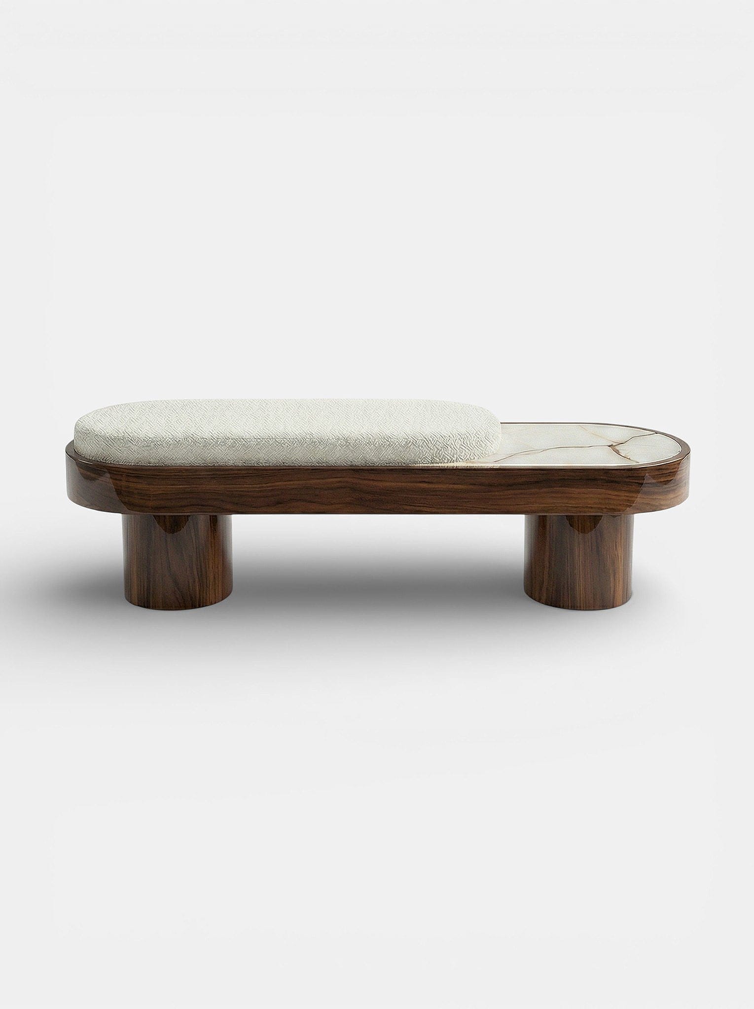 MARBERA NOTO GLOSSY WOOD & SHELL ONYX BENCH Bench