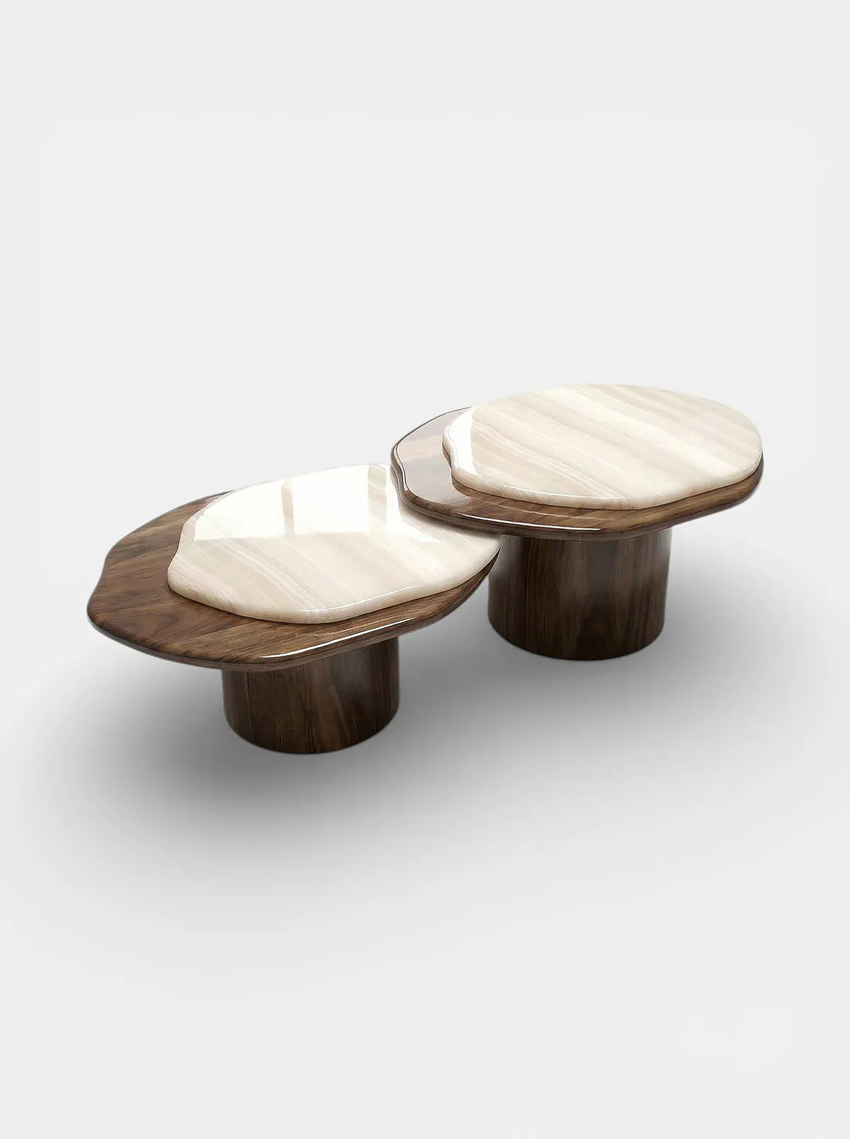 MARBERA NUGA DUO WOOD & VANILLA ONYX Coffee Table