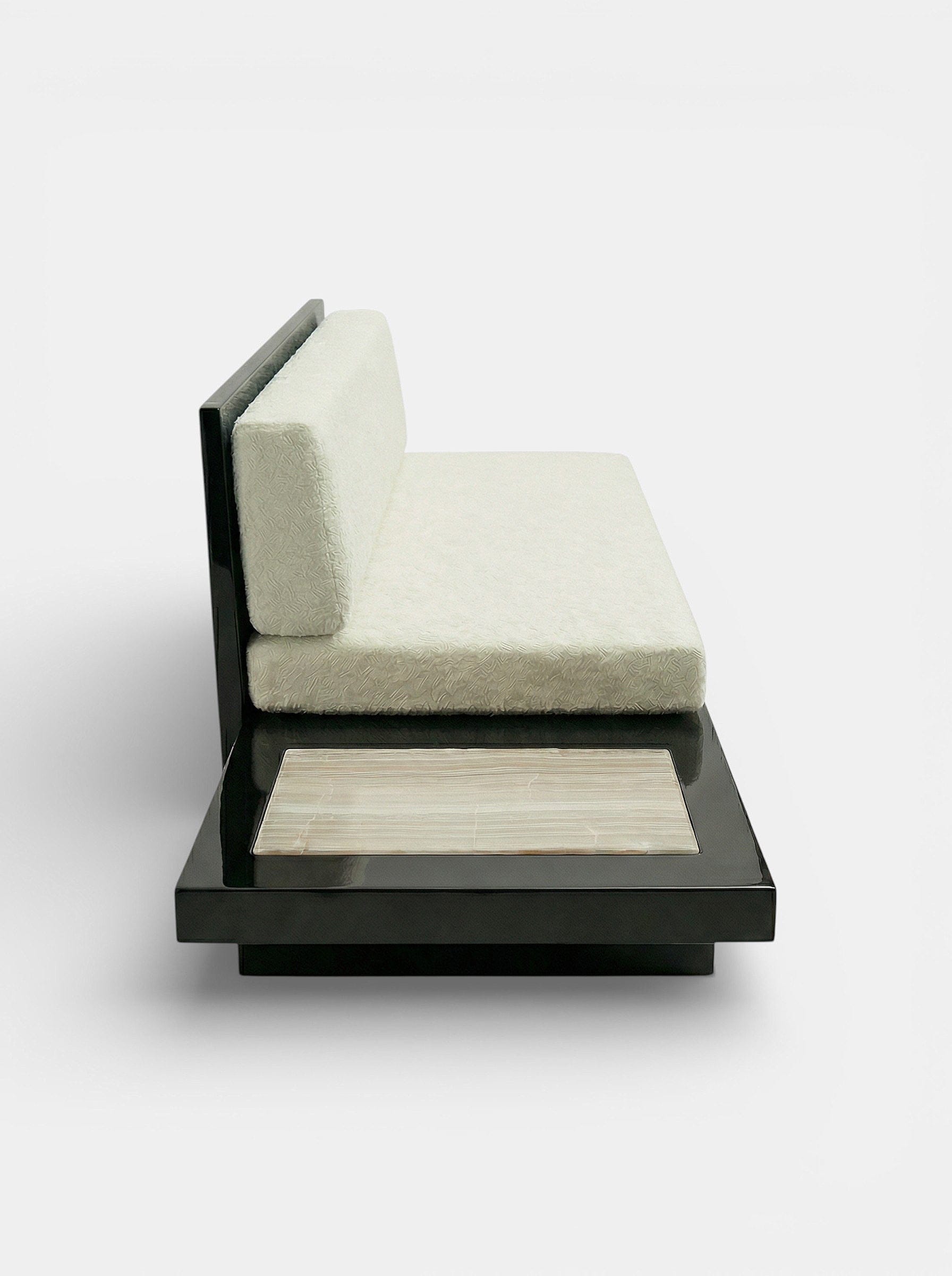 MARBERA PHOEBE BLACK & IVORY ONYX BENCH Bench