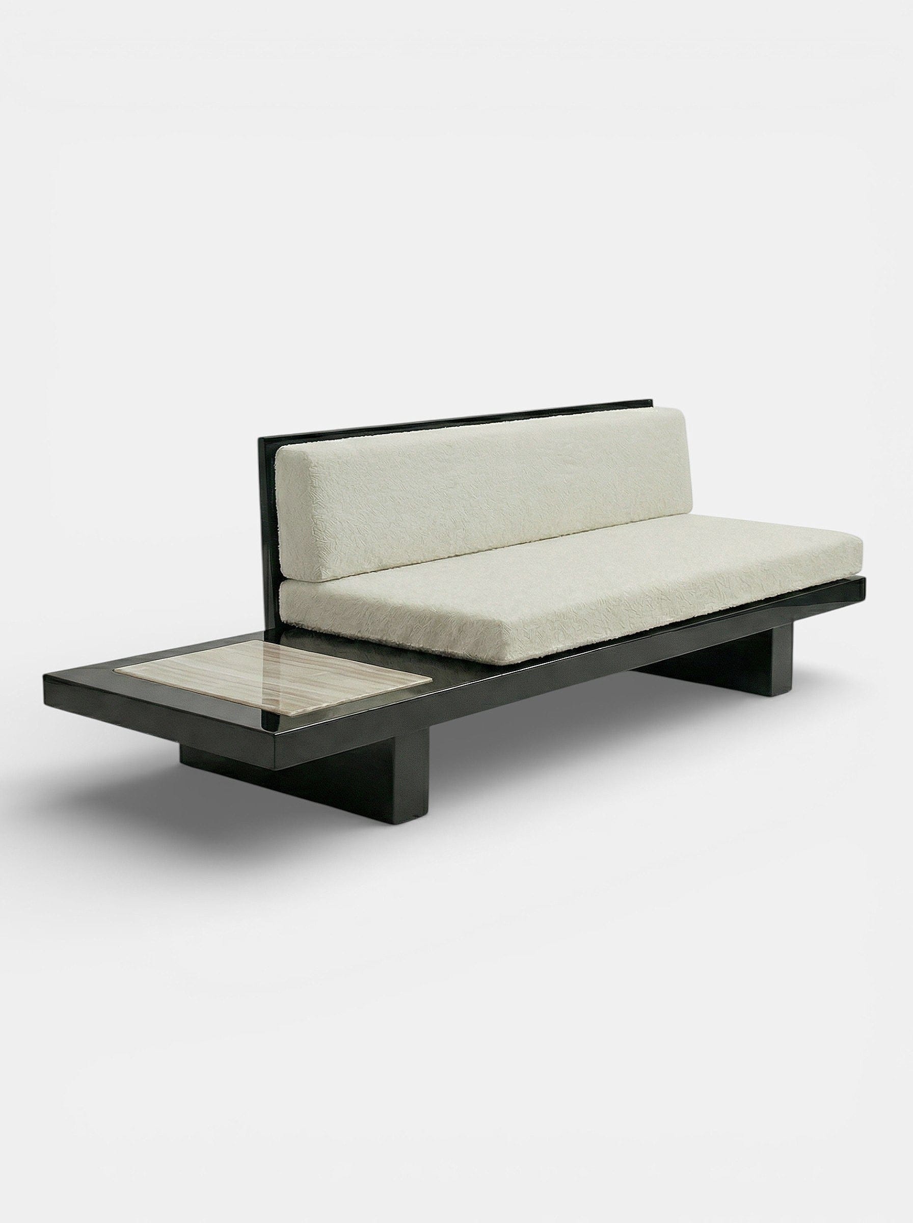 MARBERA PHOEBE BLACK & IVORY ONYX BENCH Bench