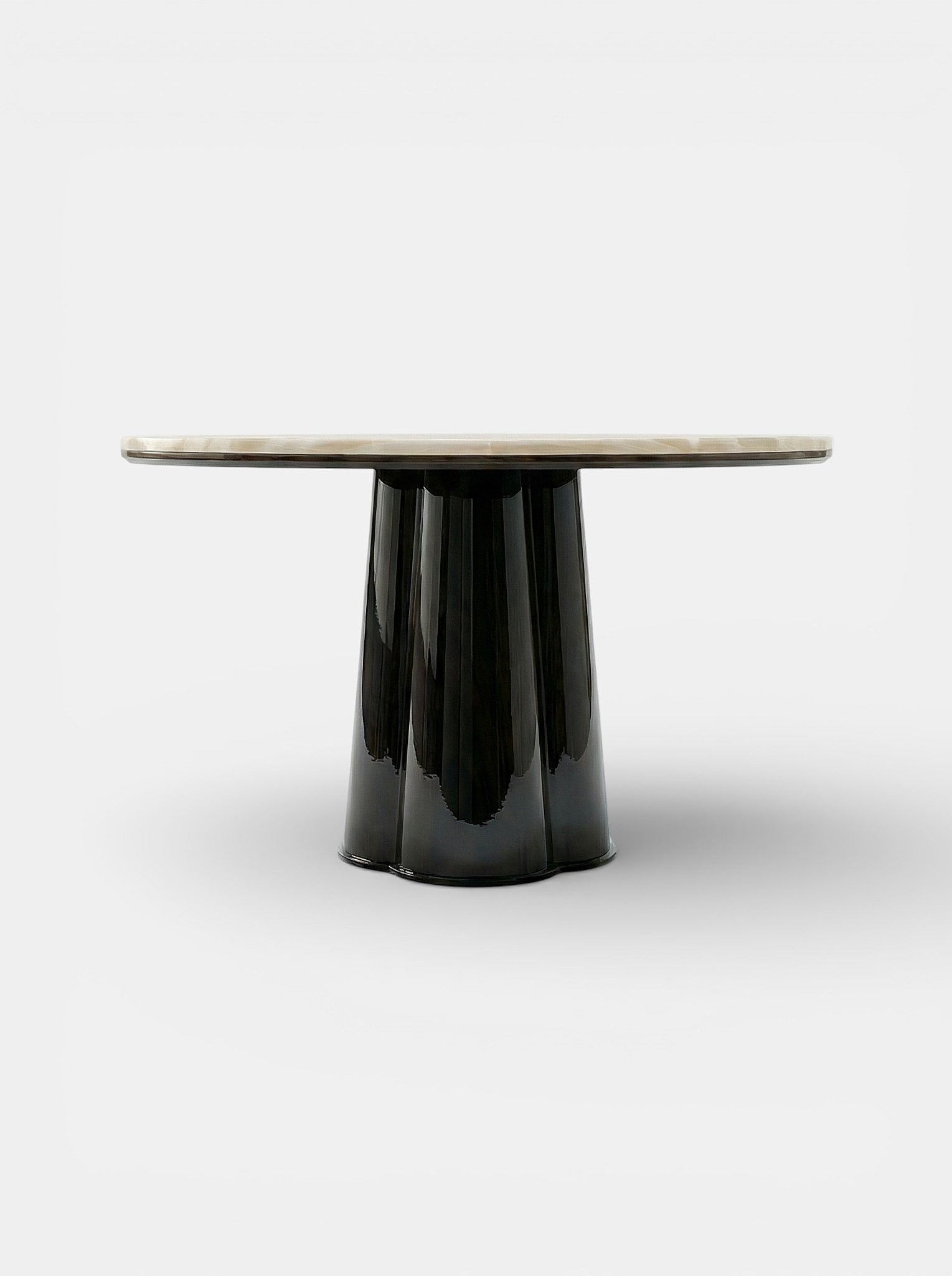 MARBERA POLI BLACK LACQUERED & IVORY ONYX Dining Table