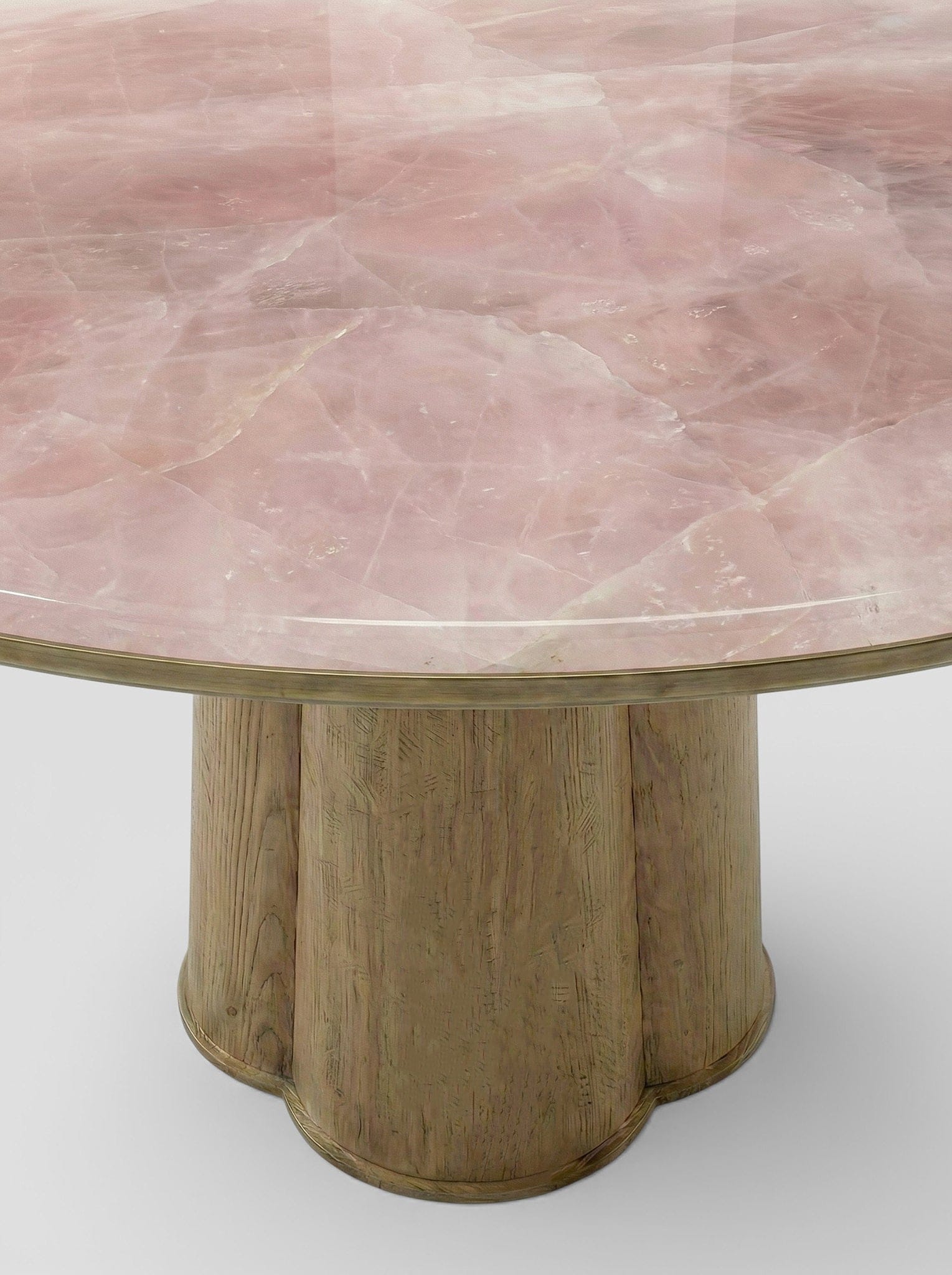 MARBERA POLI OAK & PINK ONYX Dining Table
