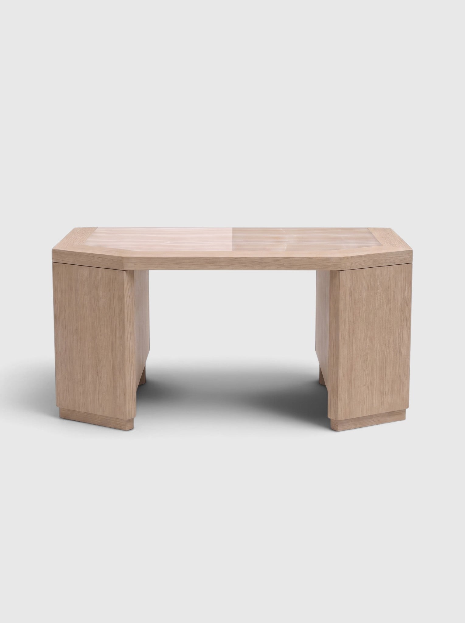 Marbera Studio Marbera Studio James Desk Oak and Ivory Onyx 70.9in