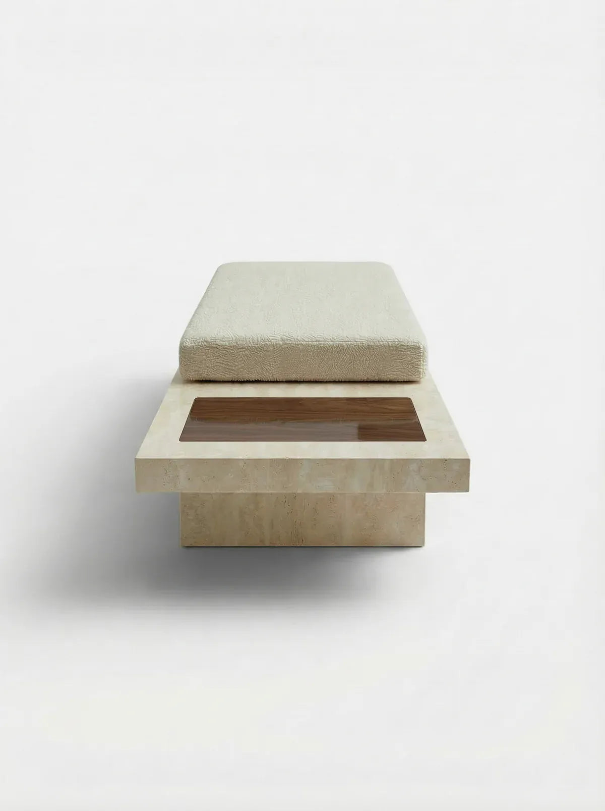MARBERA SYBILLE TRAVERTINE & WOOD BENCH Bench