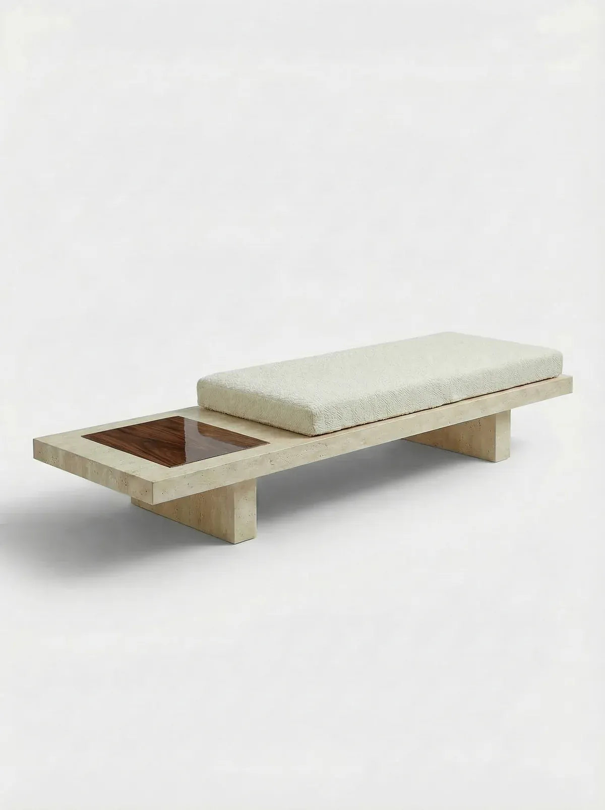 MARBERA SYBILLE TRAVERTINE & WOOD BENCH Bench