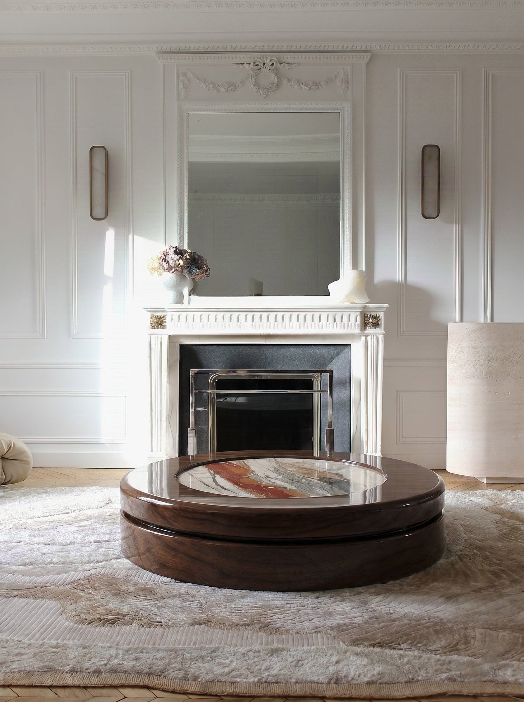 MARBERA YOYO | WOODEN & BRECCIA FANTASTIQUE MARBLE Coffee Table