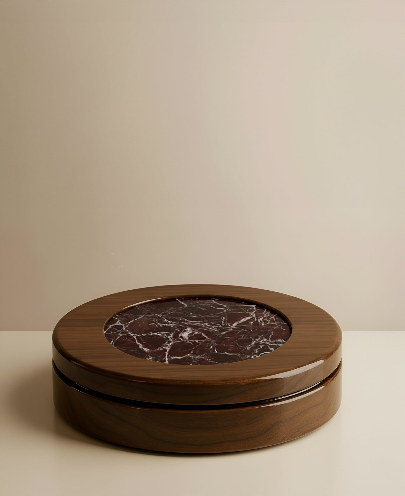 MARBERA YOYO | WOODEN & ROSSO LEVANTO MARBLE Coffee Table
