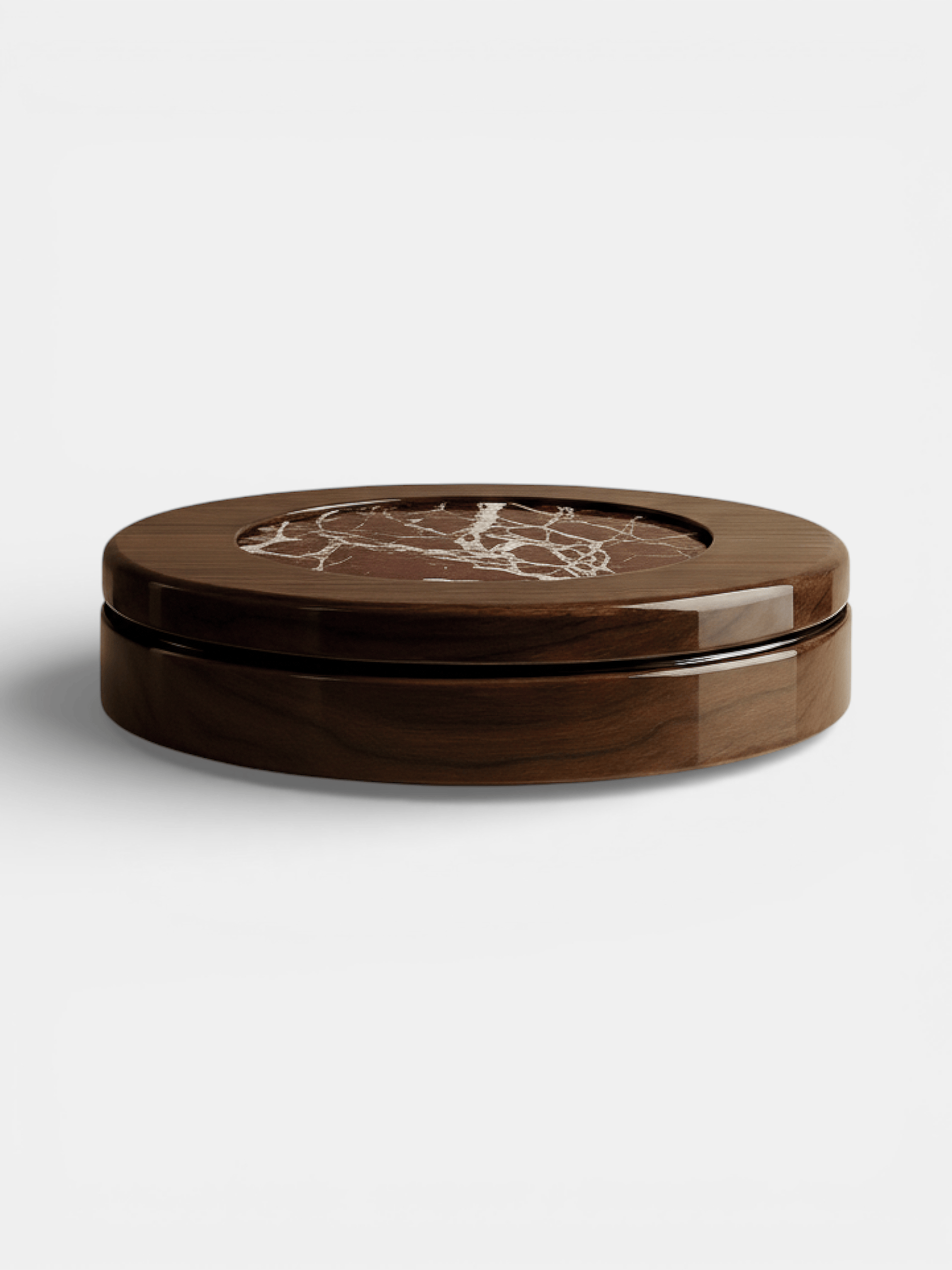 MARBERA YOYO | WOODEN & ROSSO LEVANTO MARBLE Coffee Table